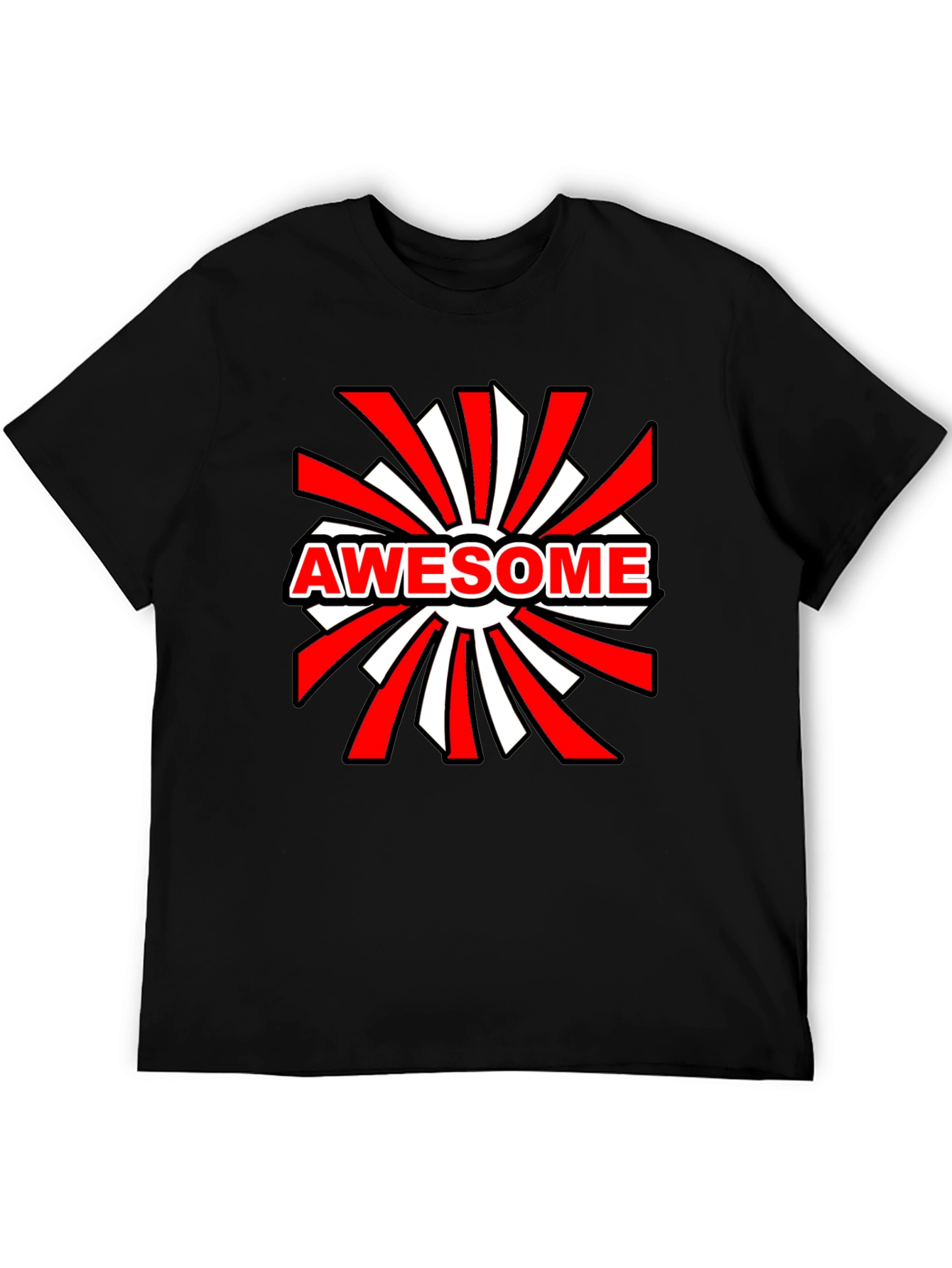 Awesome Graphic Print Black T-Shirt