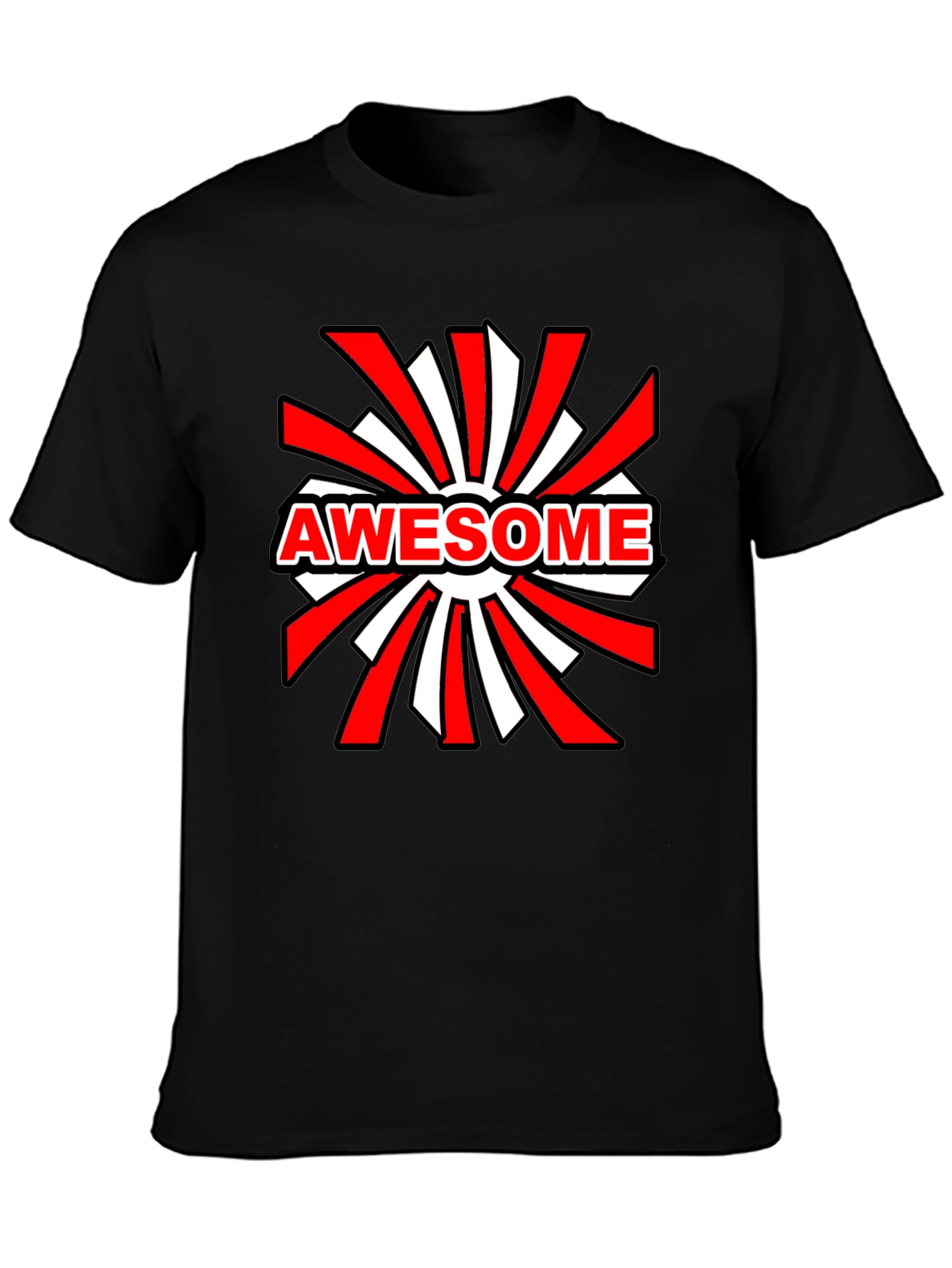 Awesome Graphic Print Black T-Shirt