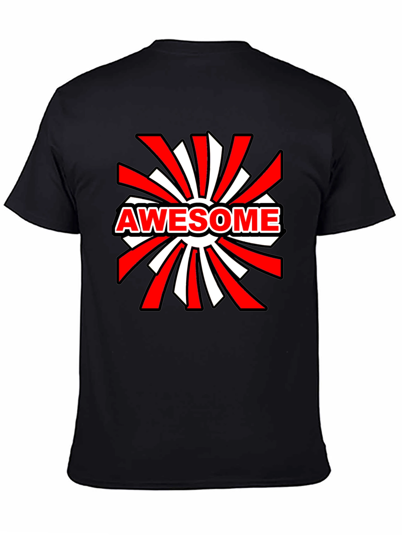 Awesome Graphic Print Black T-Shirt