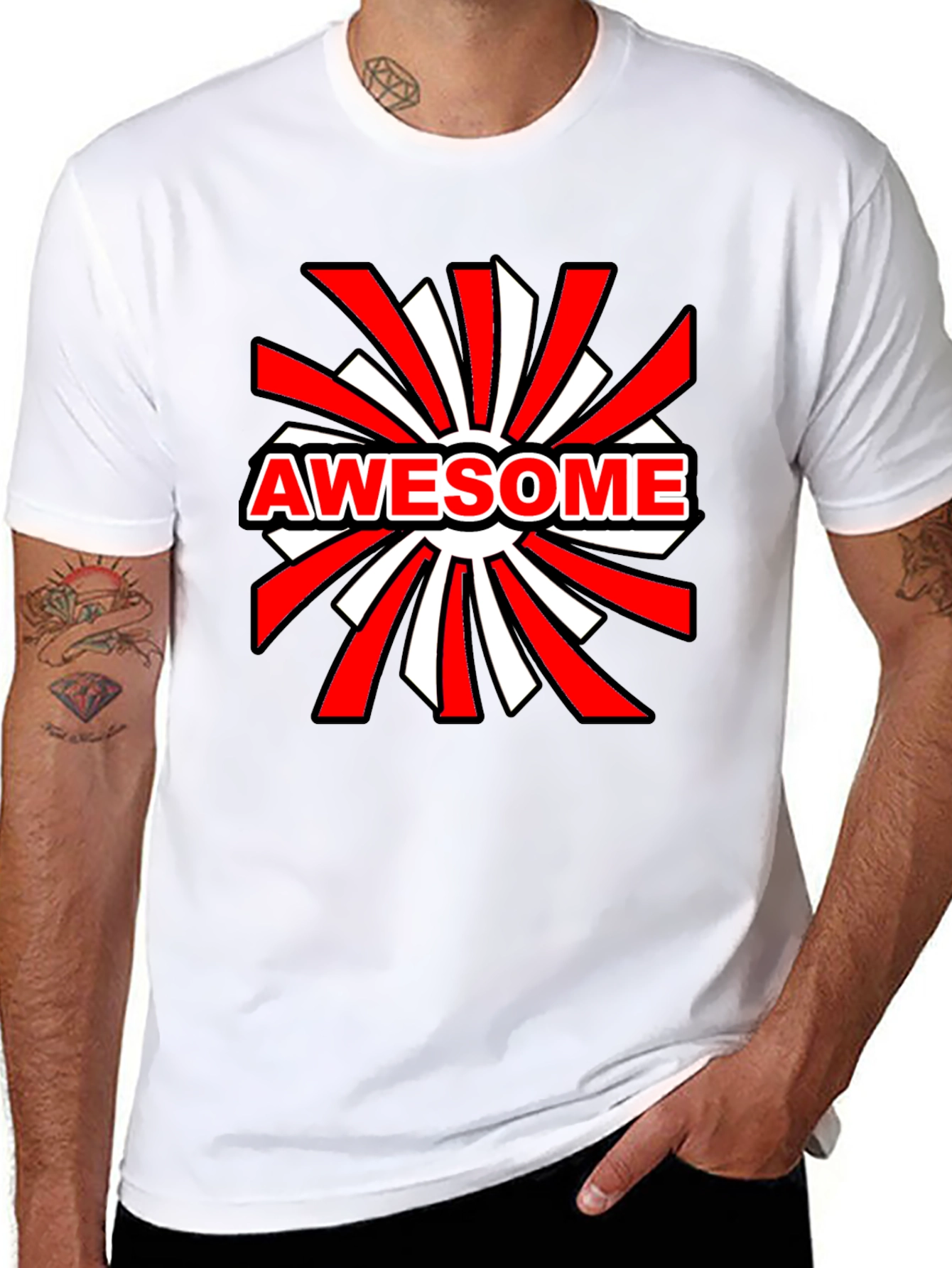 Awesome Graphic Print Black T-Shirt