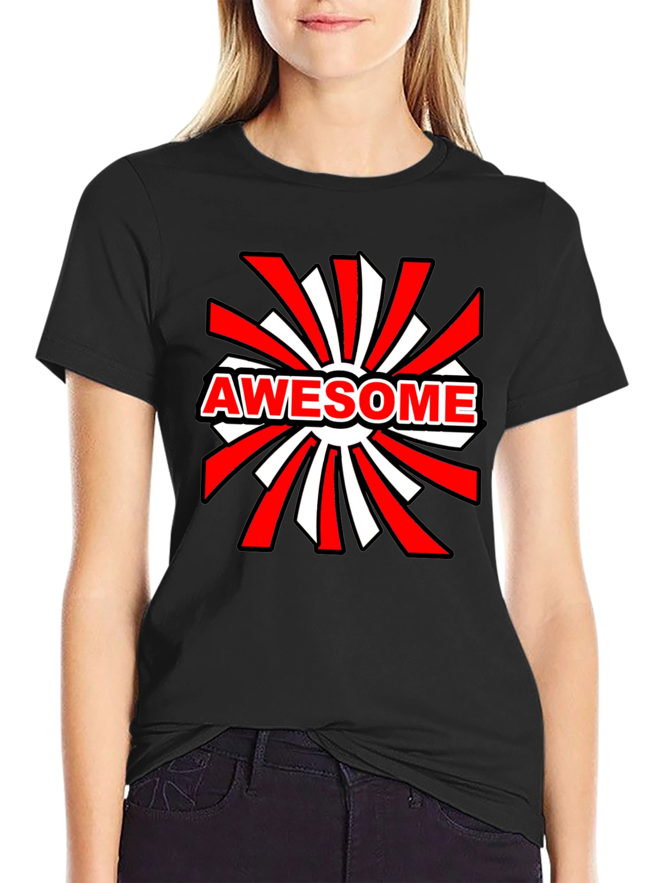Awesome Graphic Print Black T-Shirt