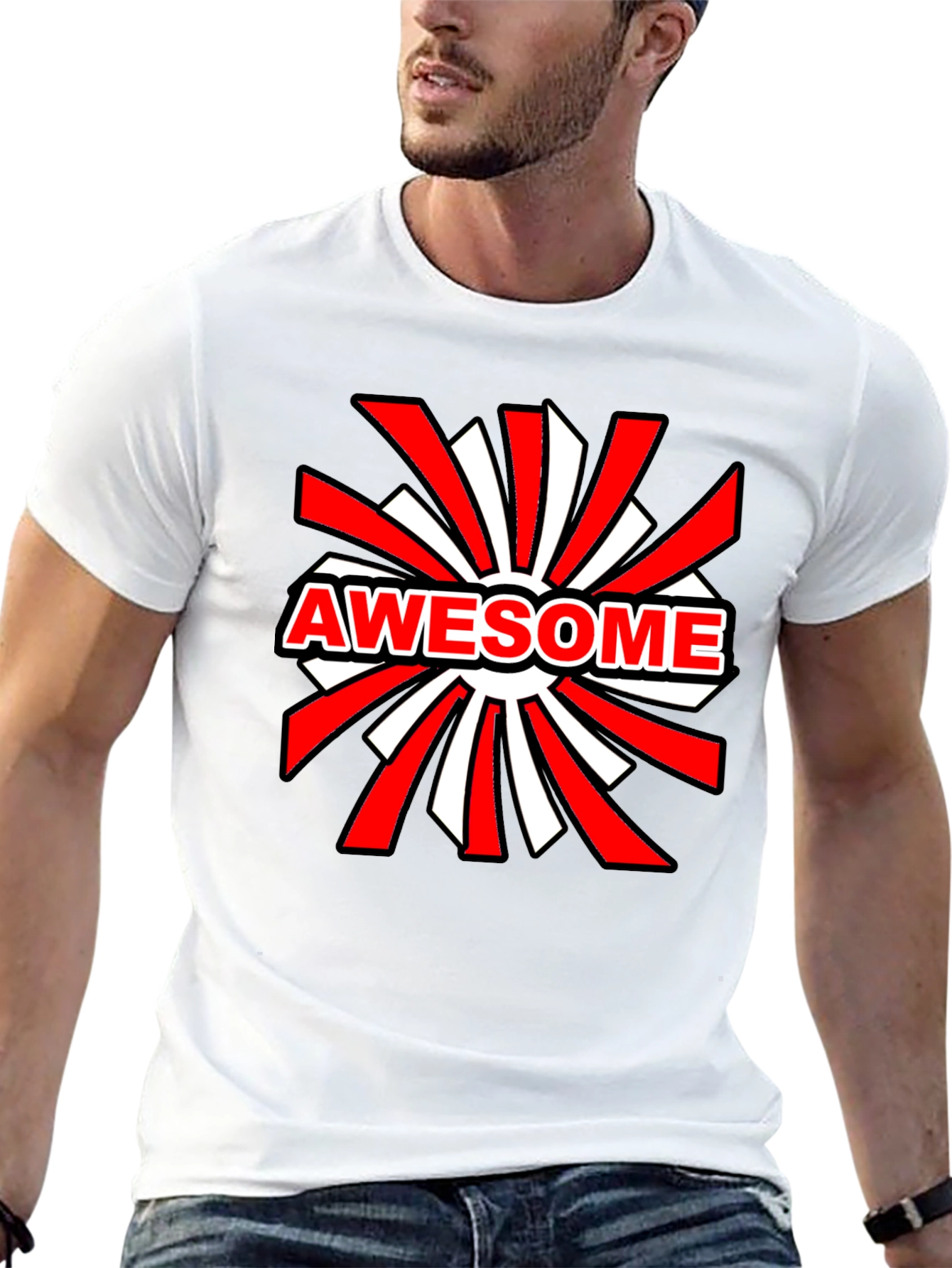 Awesome Graphic Print Black T-Shirt