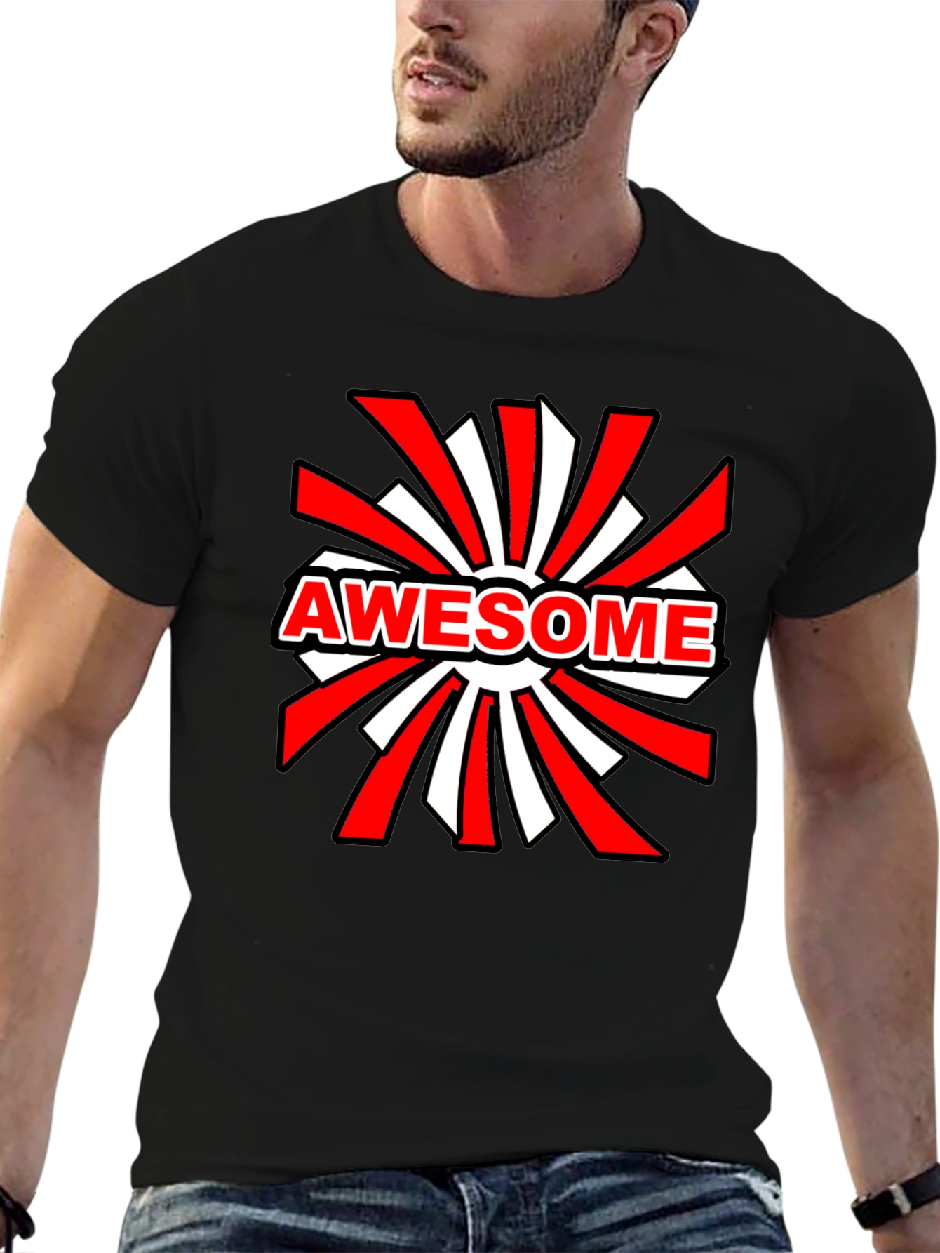 Awesome Graphic Print Black T-Shirt