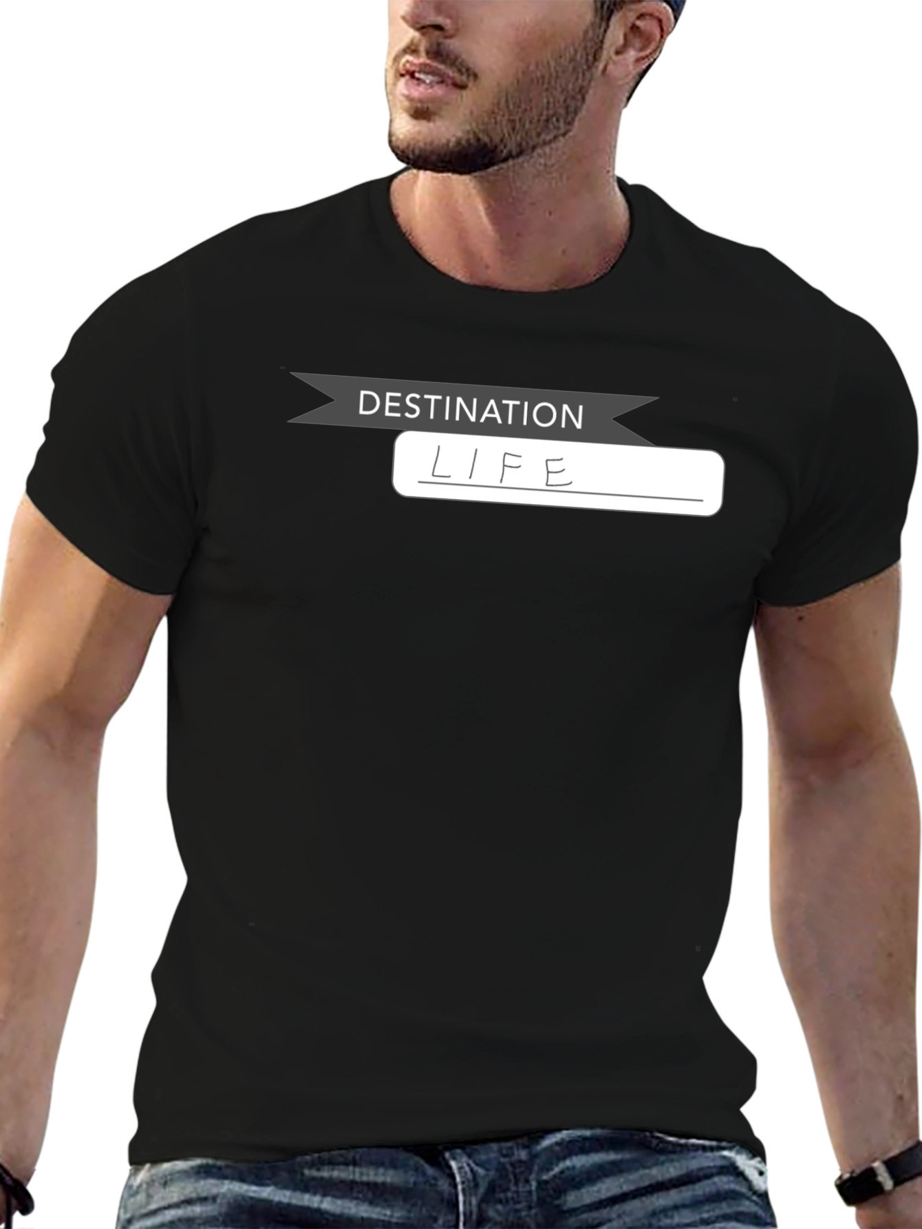 Destination Life Black T-Shirt - Everyday Comfort