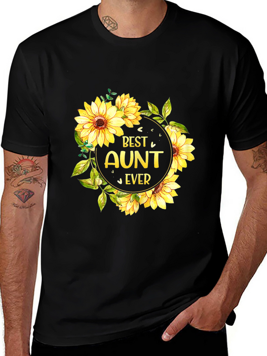 Best Aunt Ever Sunflower Graphic T-Shirt