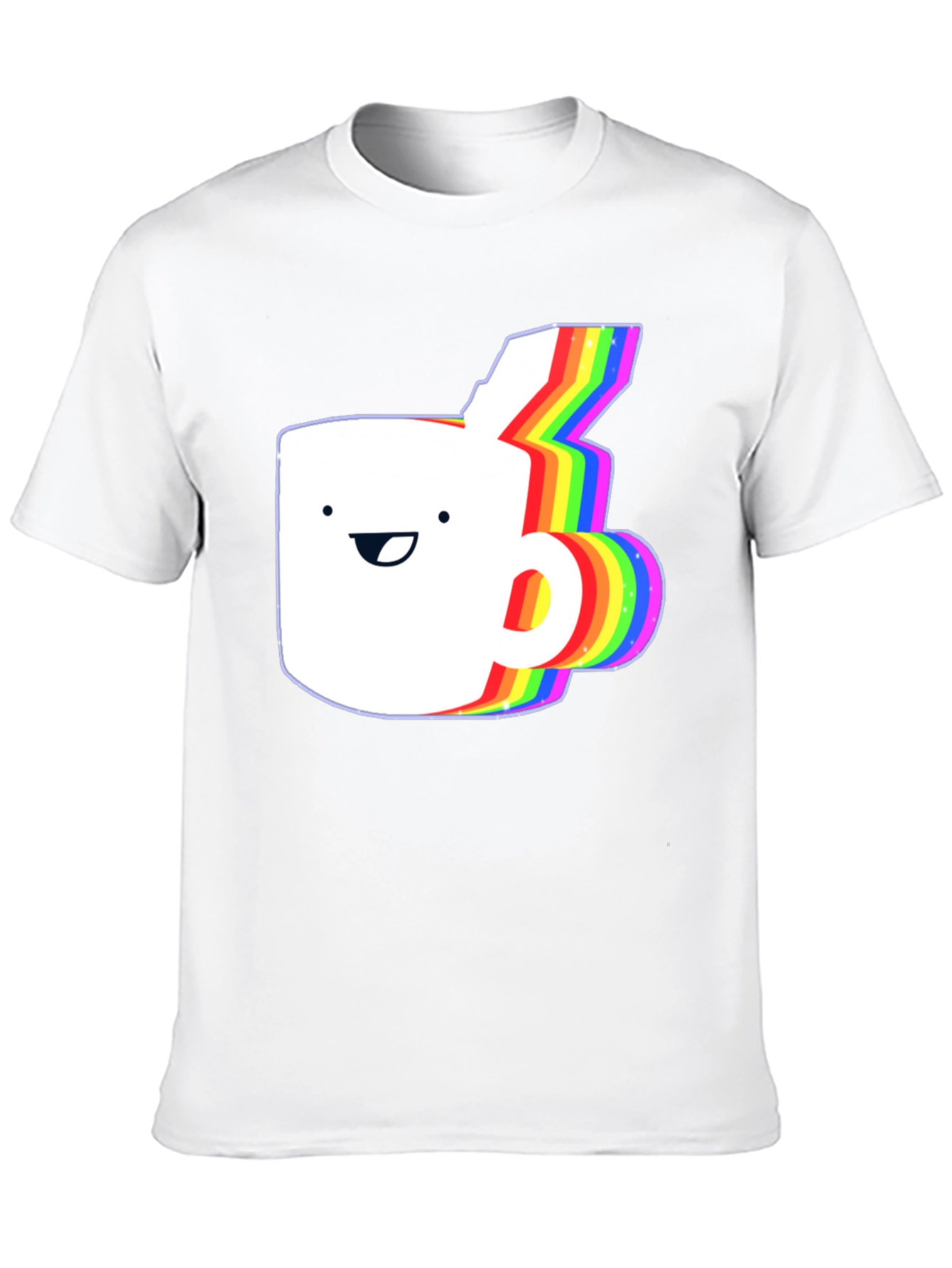 Rainbow Animated Coffee Mug Graphic T-Shirt