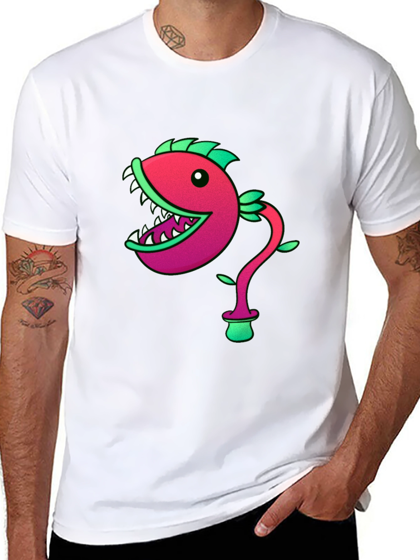 Fish Plant Graphic Print T-Shirt