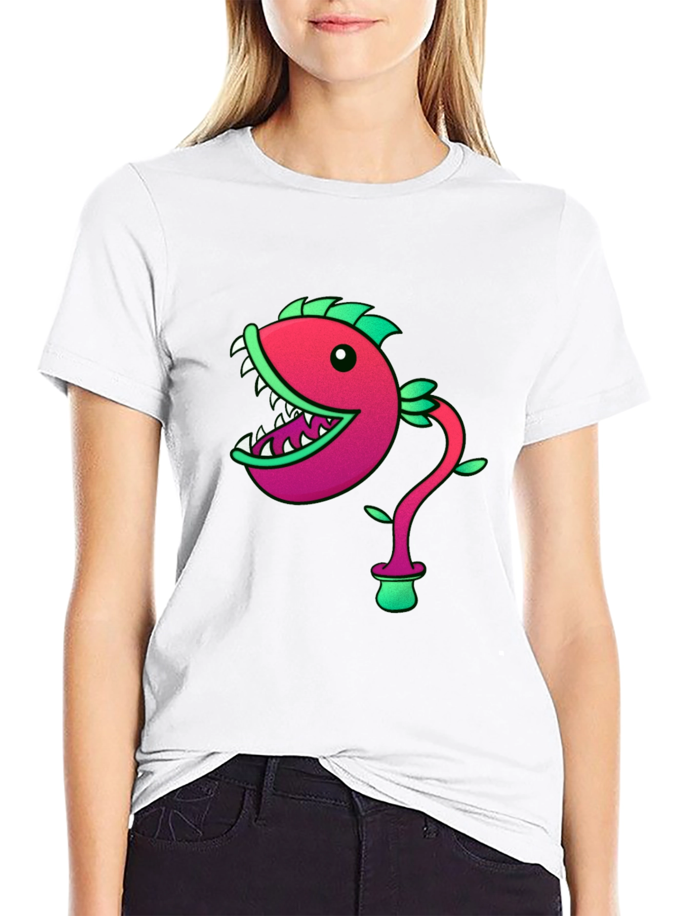 Fish Plant Graphic Print T-Shirt