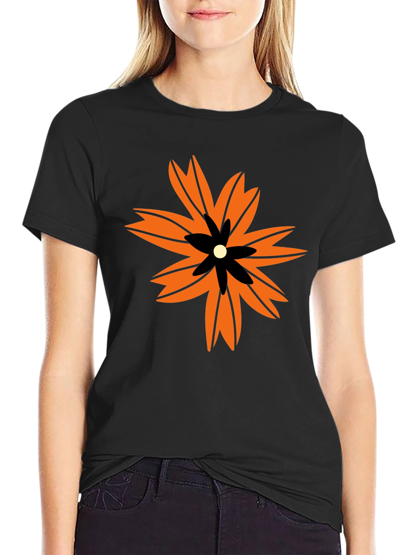 Bold Floral Graphic Print T-Shirt