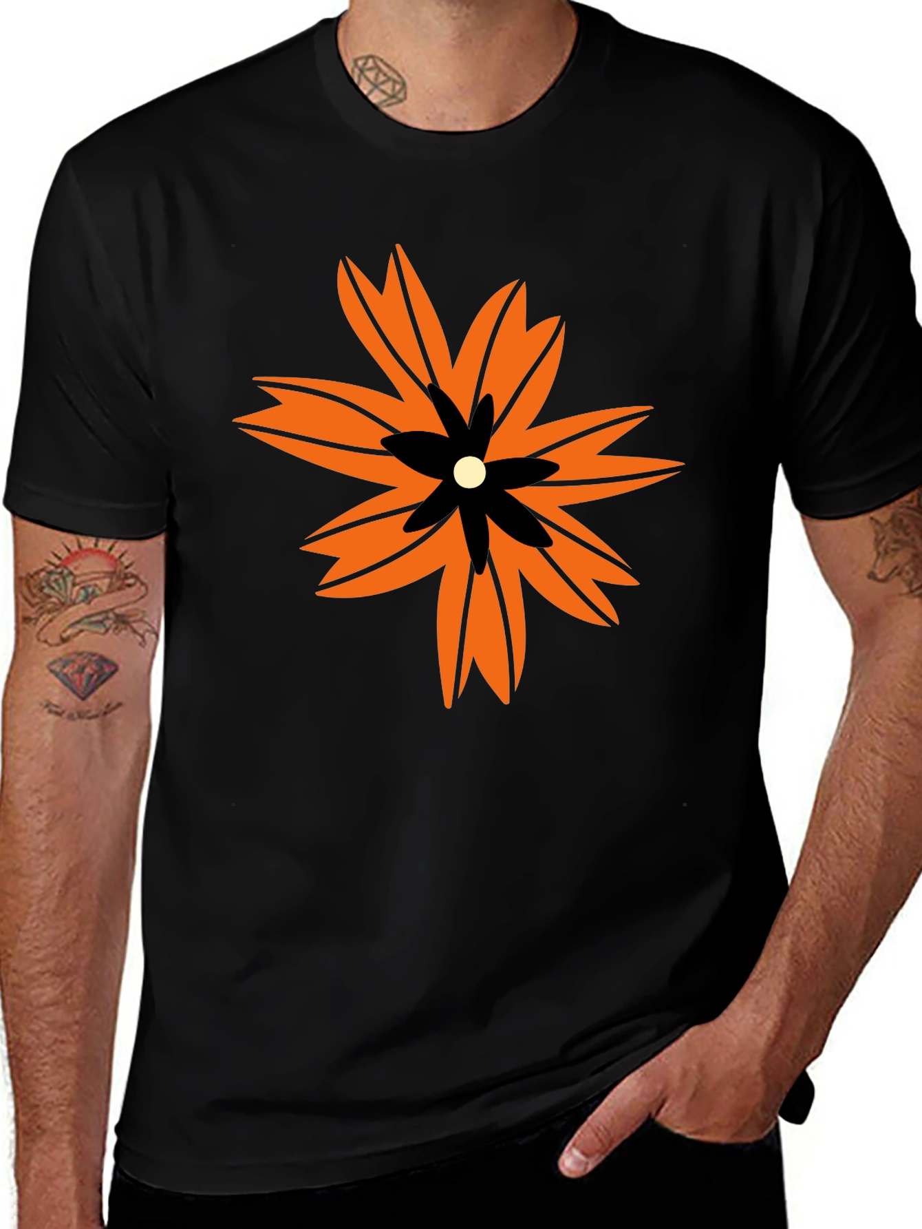Bold Floral Graphic Print T-Shirt