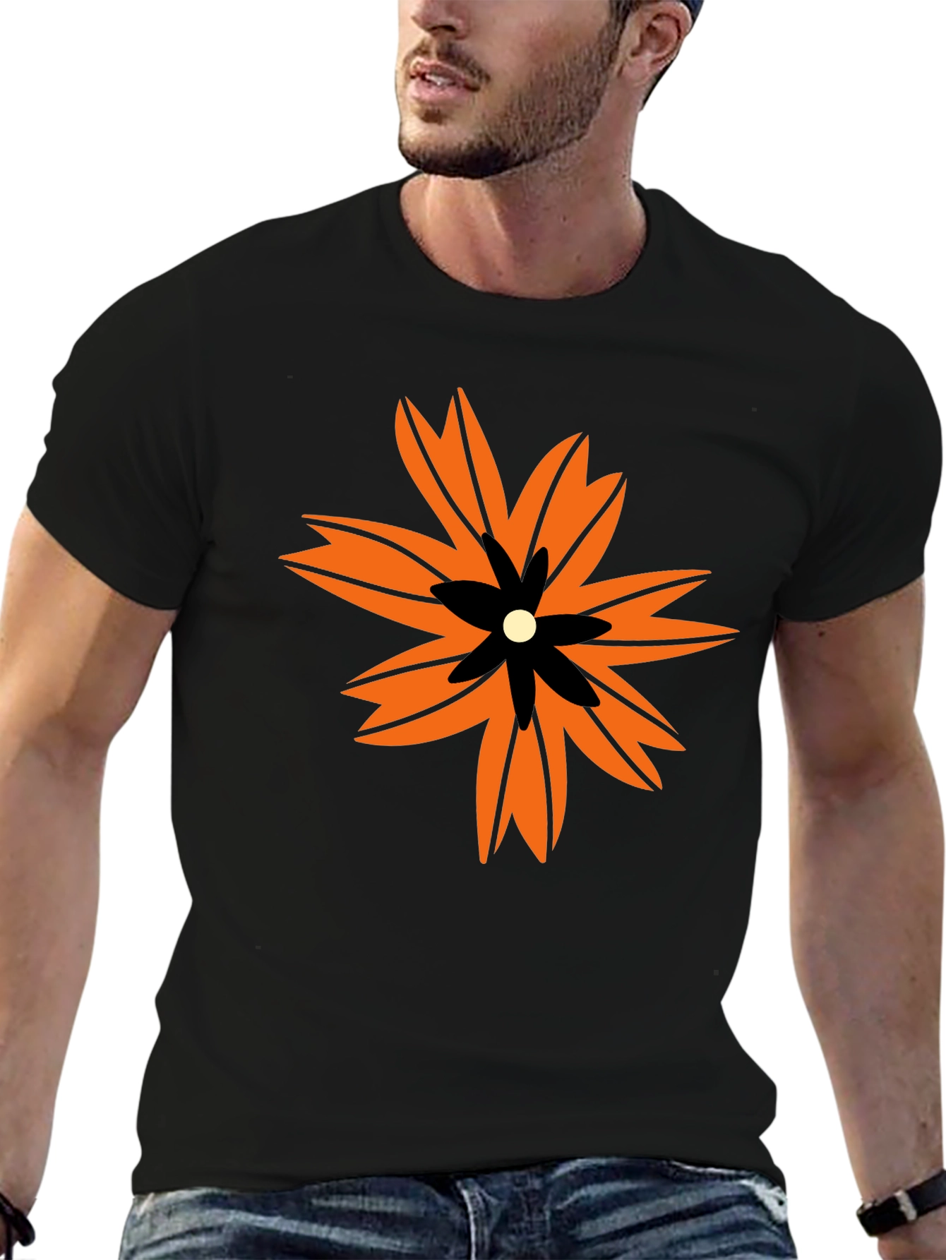 Bold Floral Graphic Print T-Shirt