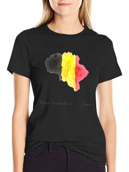 Belgium Flag T-Shirt - Black