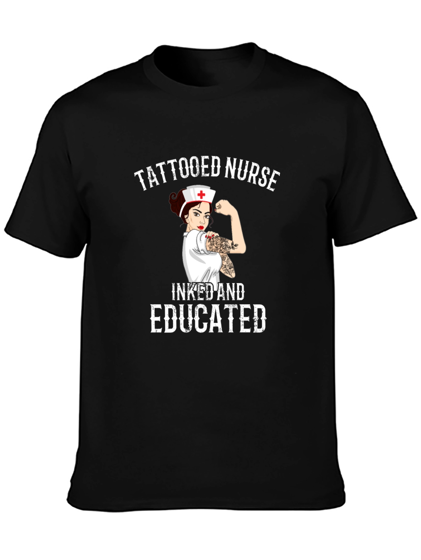 Tattooed Nurse Inked and Educated Graphic T-Shirt