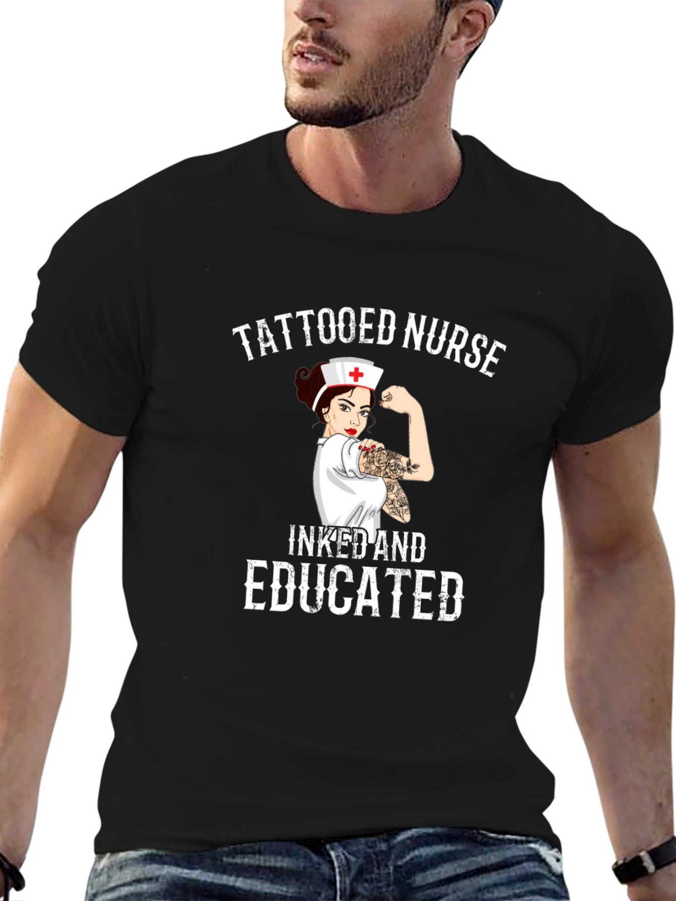 Tattooed Nurse Inked and Educated Graphic T-Shirt