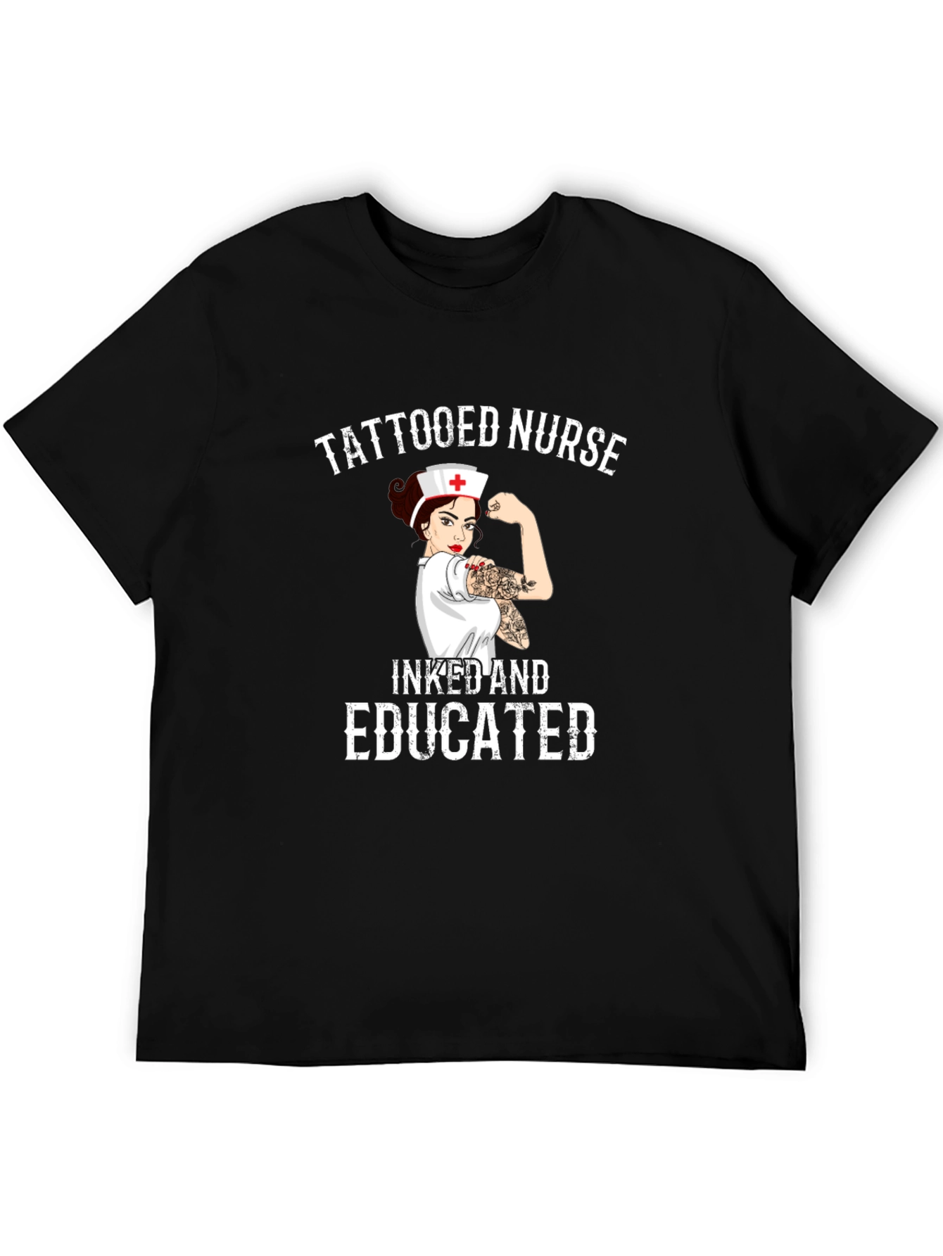 Tattooed Nurse Inked and Educated Graphic T-Shirt