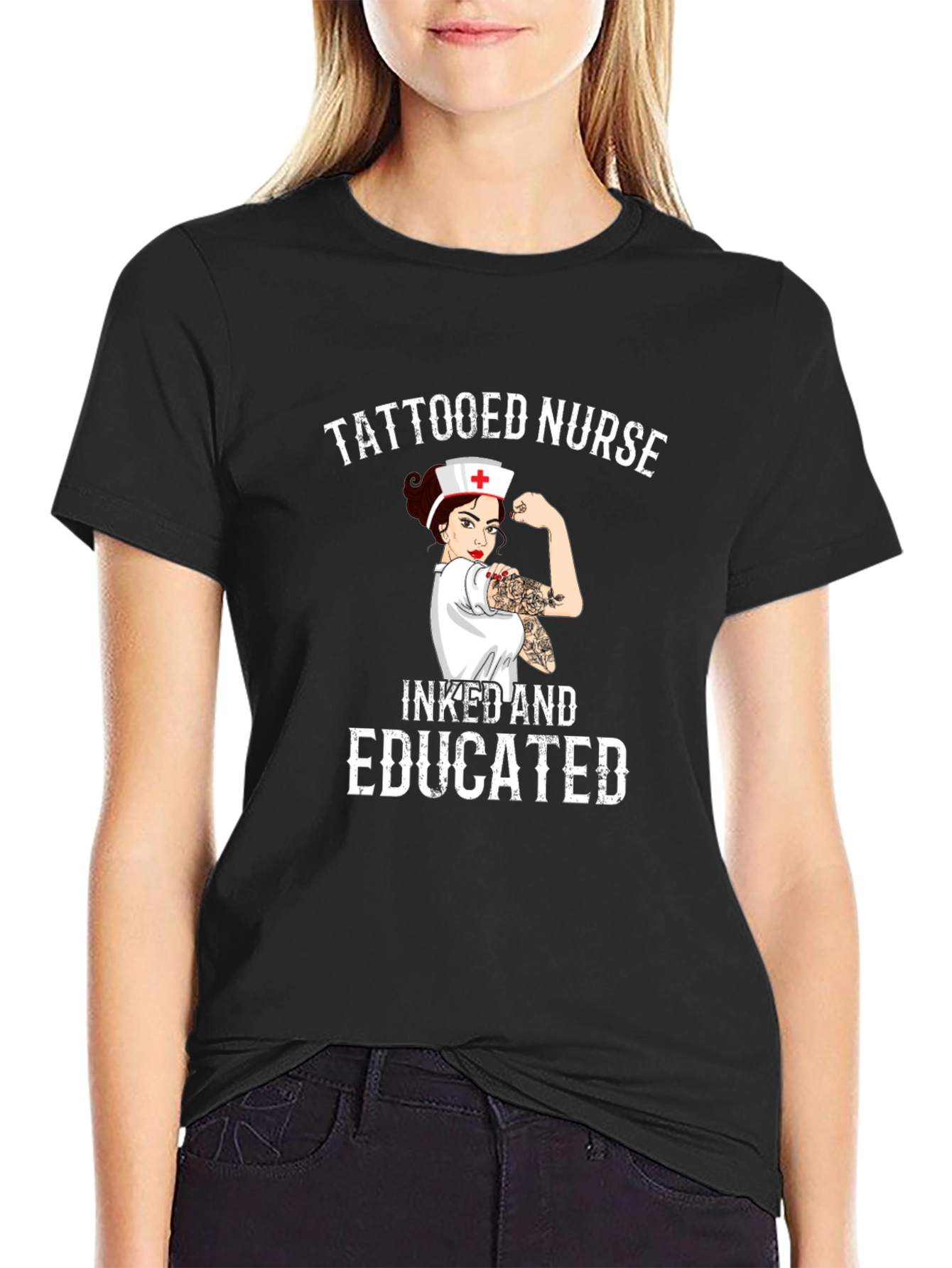 Tattooed Nurse Inked and Educated Graphic T-Shirt