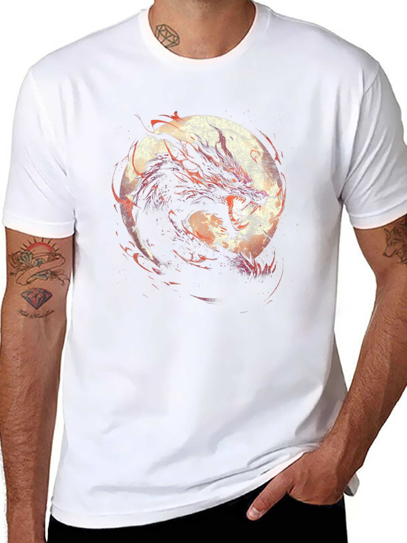 Dragon Moon Graphic Tee - Black