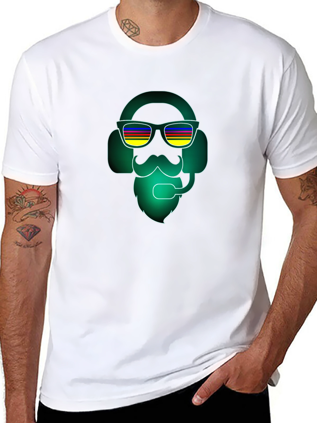 Cool Gamer Bearded Headset T-Shirt