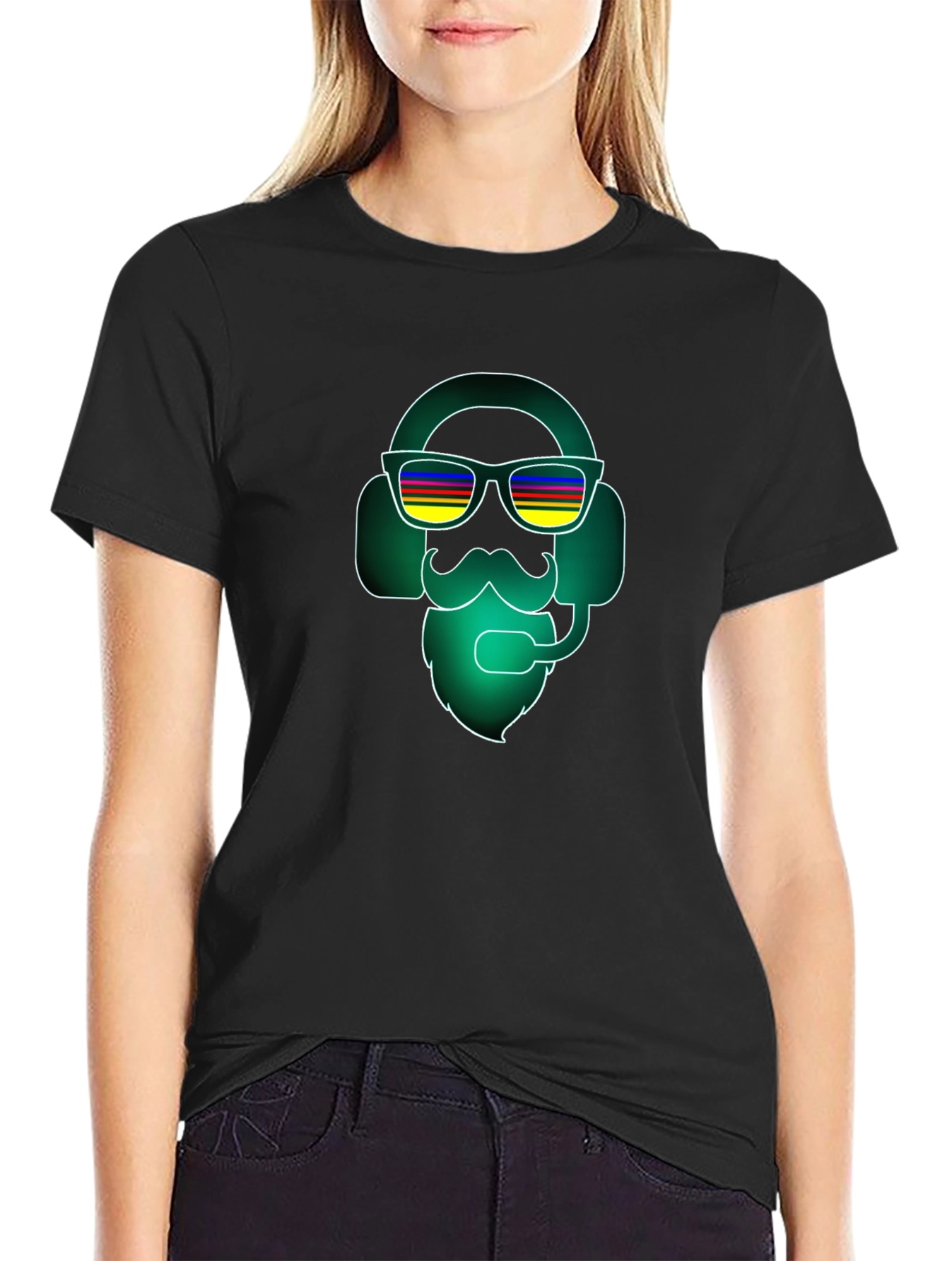 Cool Gamer Bearded Headset T-Shirt