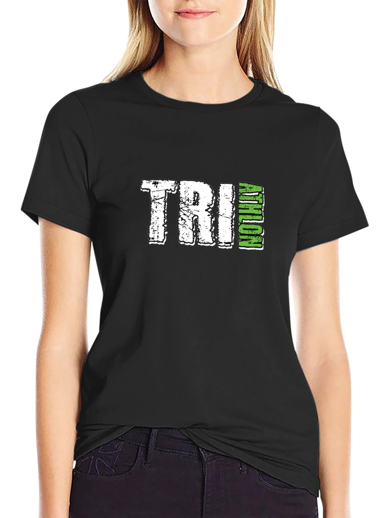 TRI-ATHLON Graphic T-Shirt - Black Cotton Blend