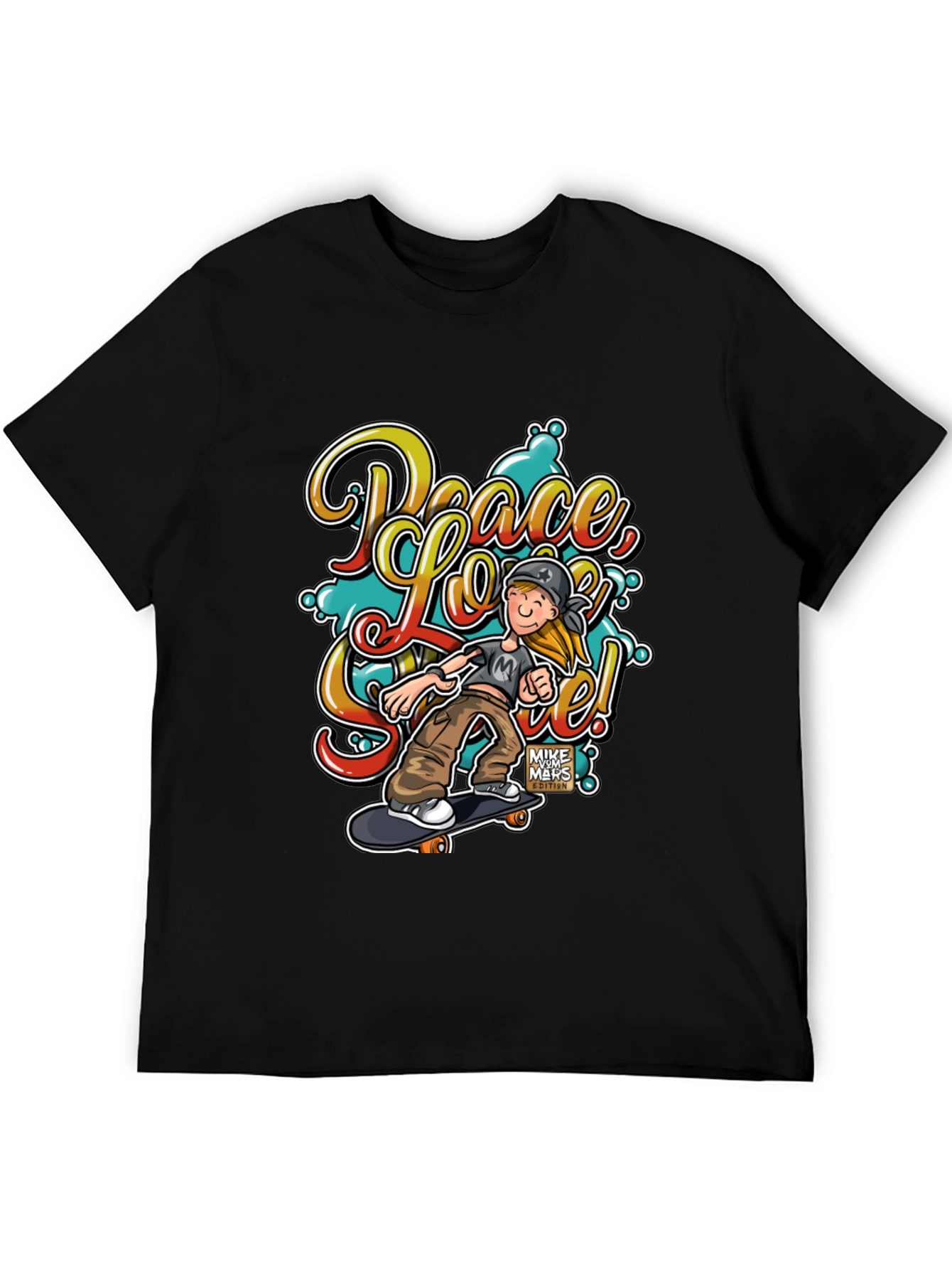Peace Love Skate T-Shirt - Stylish Graphic Tee