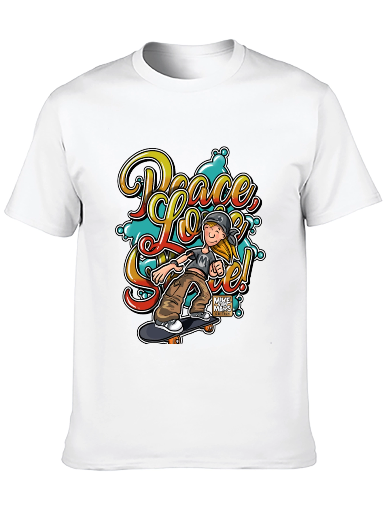 Peace Love Skate T-Shirt - Stylish Graphic Tee