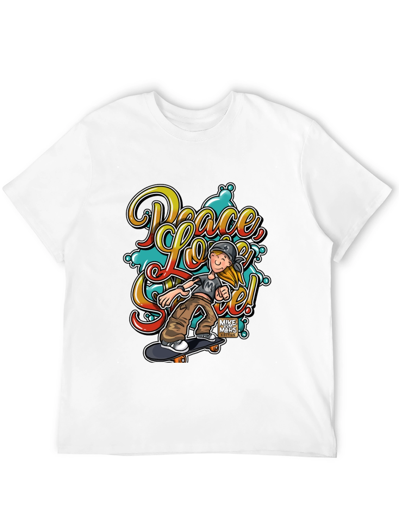 Peace Love Skate T-Shirt - Stylish Graphic Tee