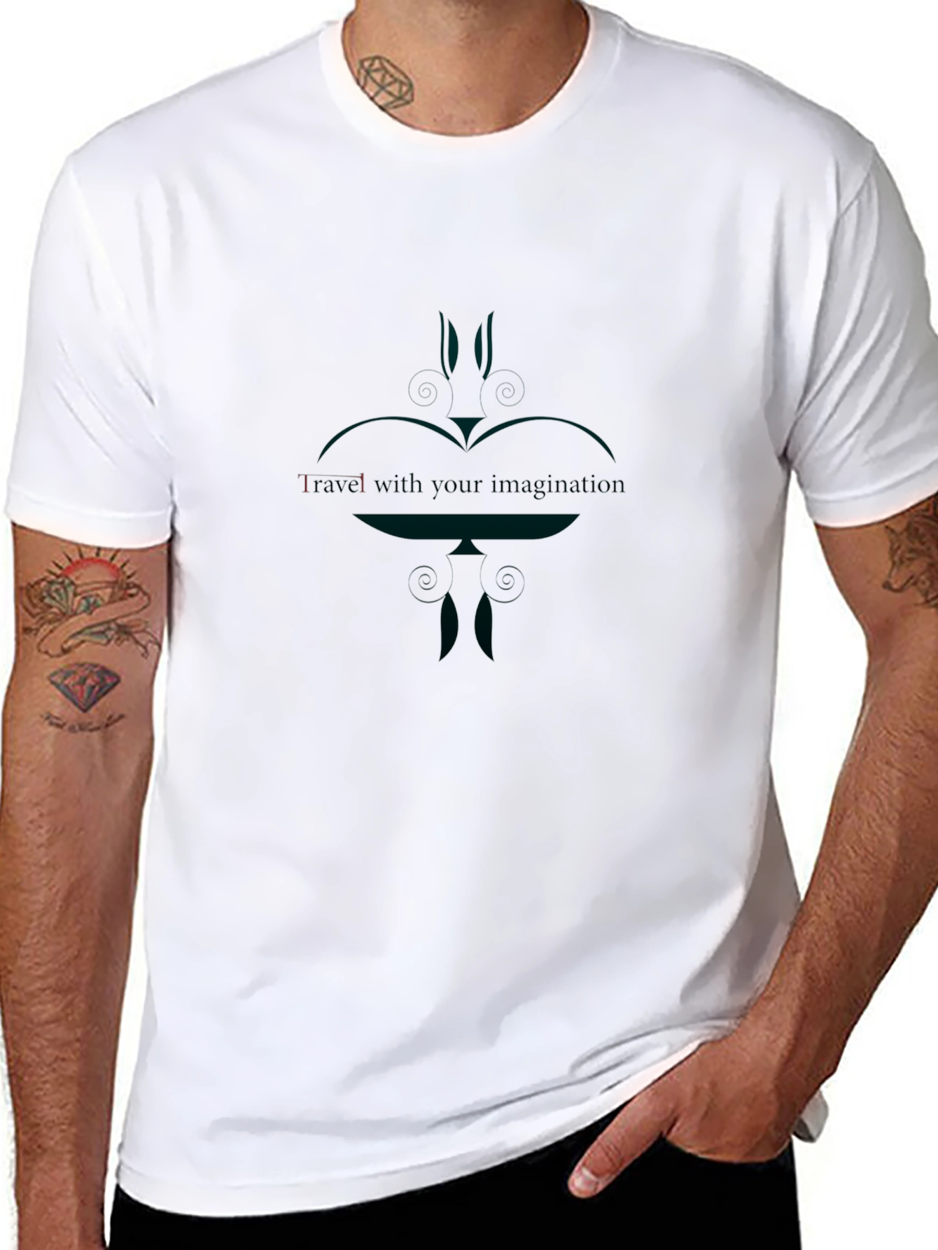Black Graphic Tee - Travel With Your Imagination