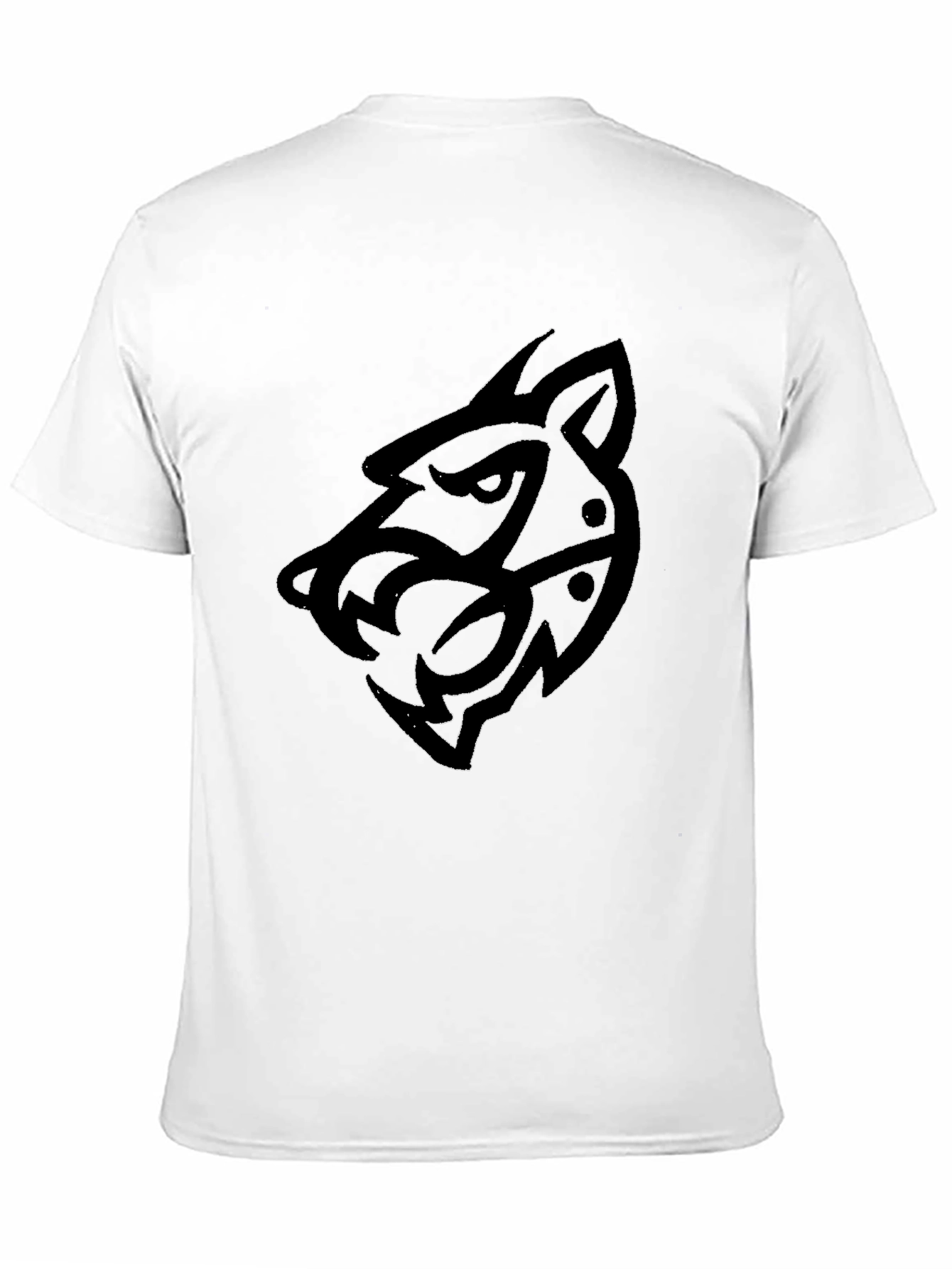 Mens Black Tribal Wolf Graphic Tee