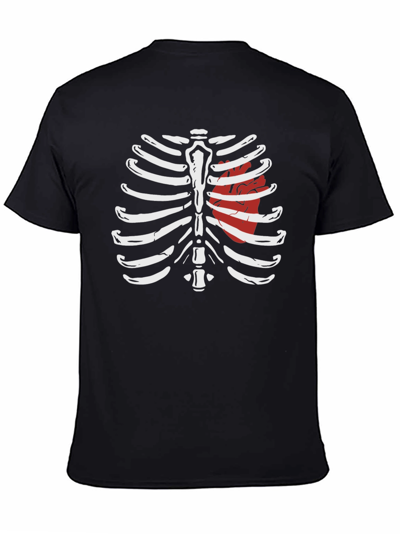 Skeleton Rib Cage Heart Graphic Tee