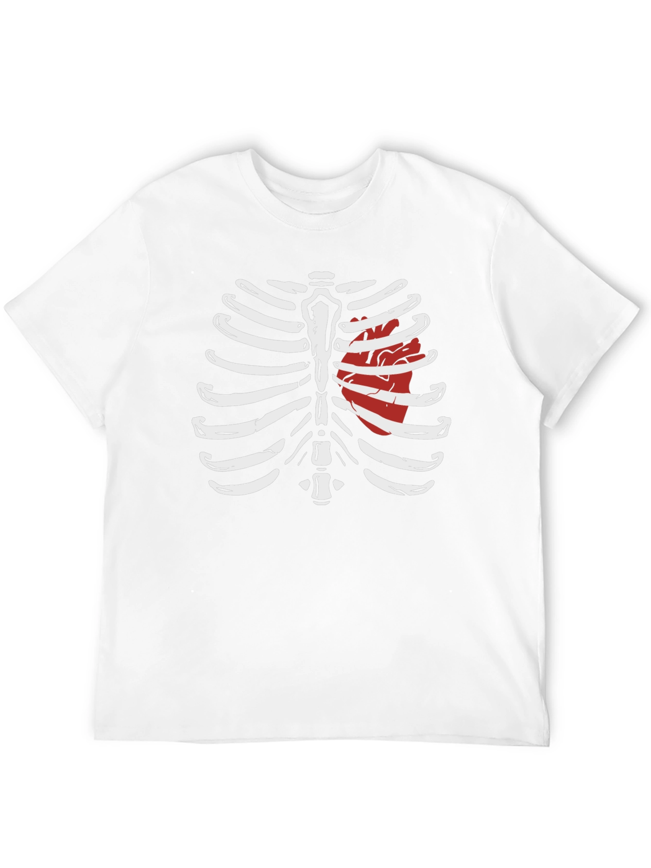 Skeleton Rib Cage Heart Graphic Tee