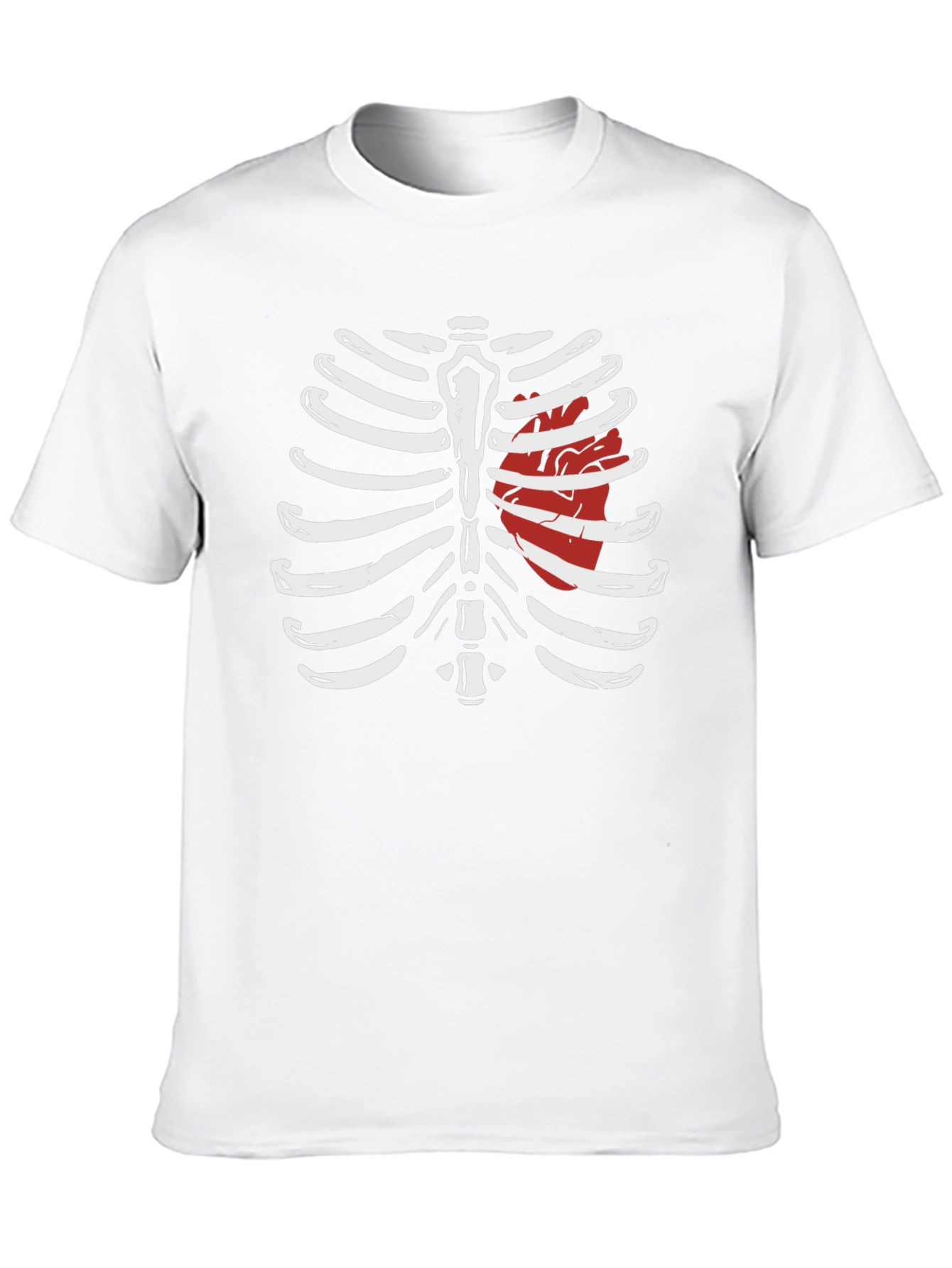 Skeleton Rib Cage Heart Graphic Tee