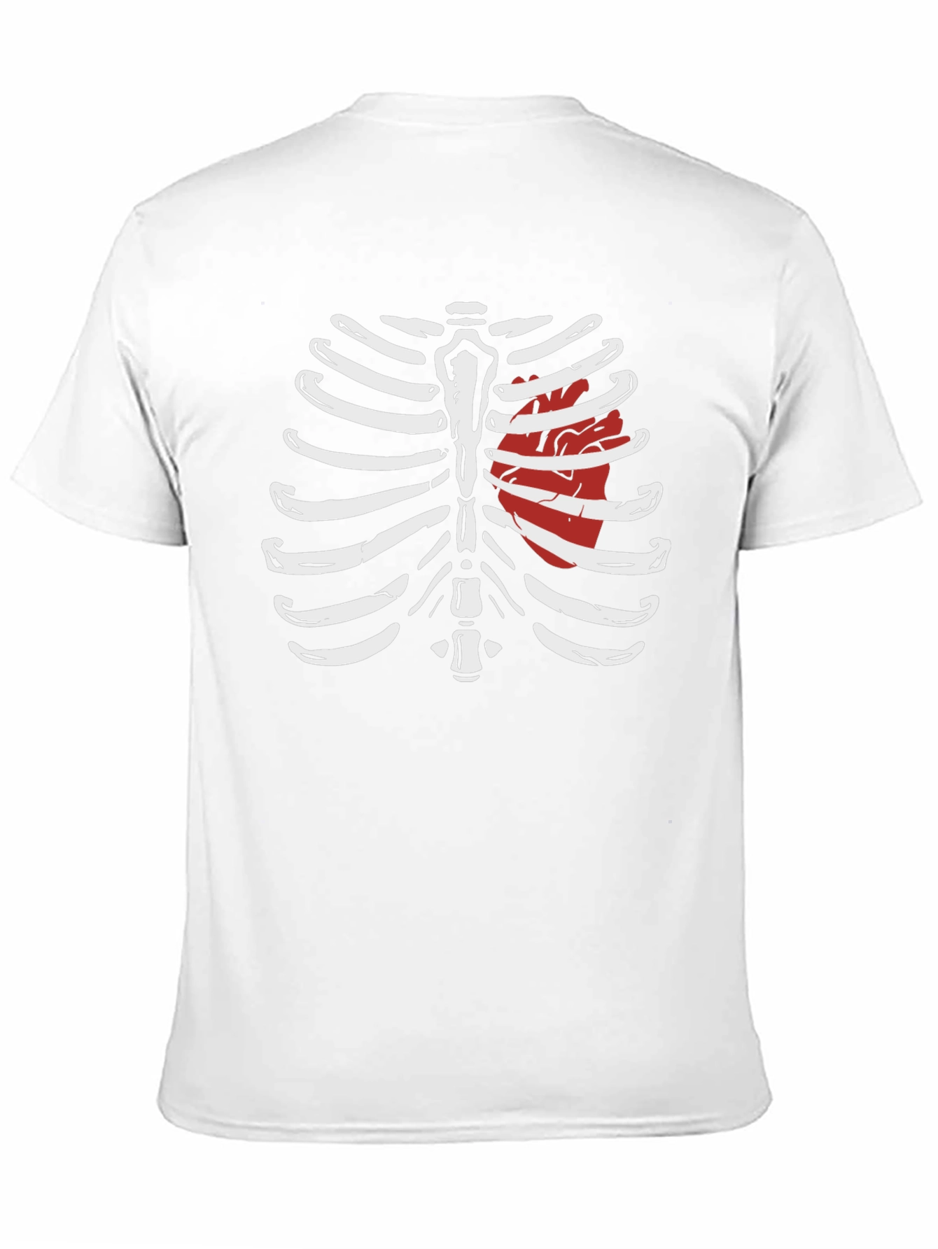 Skeleton Rib Cage Heart Graphic Tee