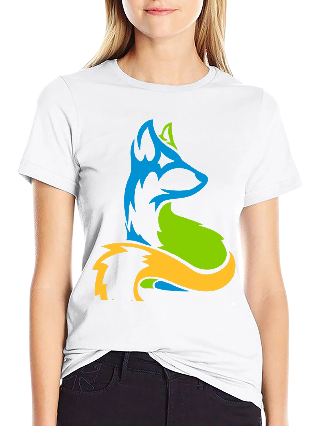 Abstract Fox Graphic Tee - Mens Black T-Shirt