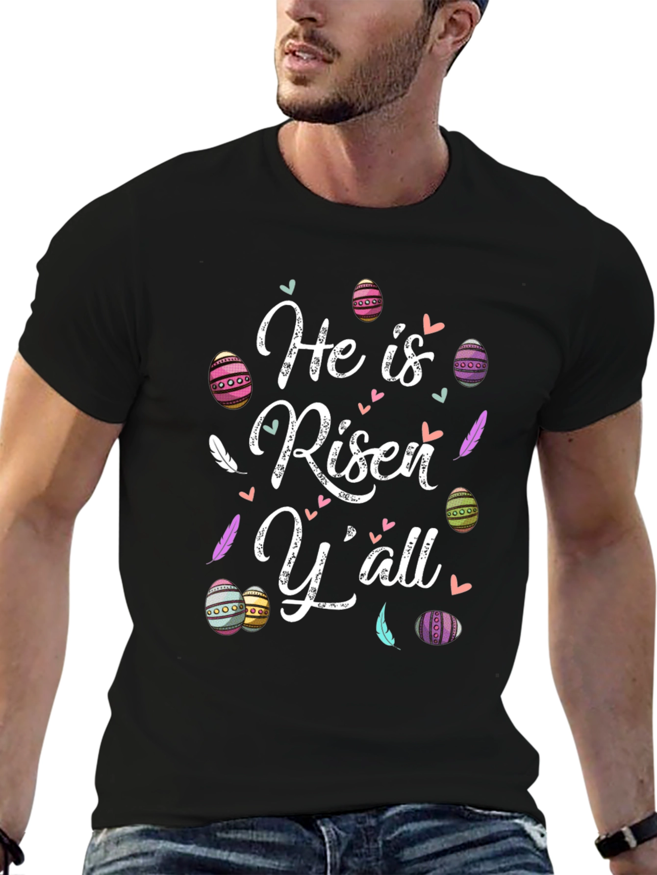 He is Risen Yall Easter Graphic T-Shirt
