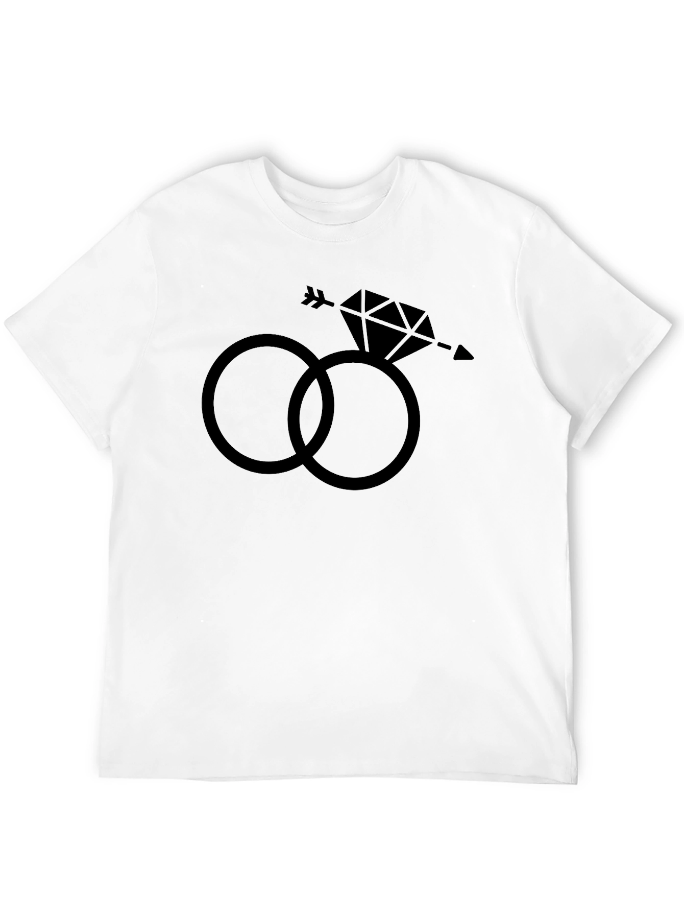 Wedding Rings Graphic Tee - Arrow Diamond Design