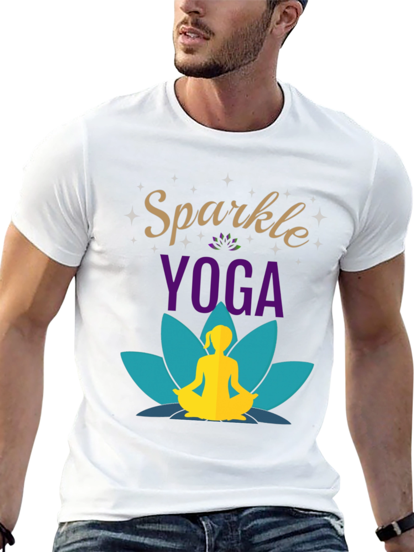 Sparkle Yoga Black Graphic T-Shirt