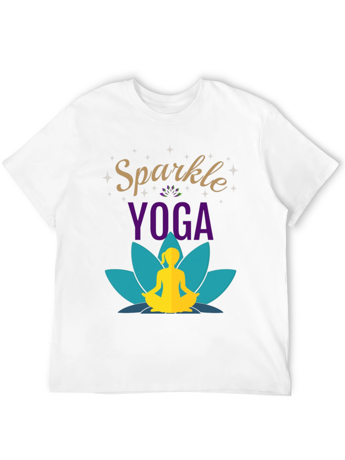 Sparkle Yoga Black Graphic T-Shirt