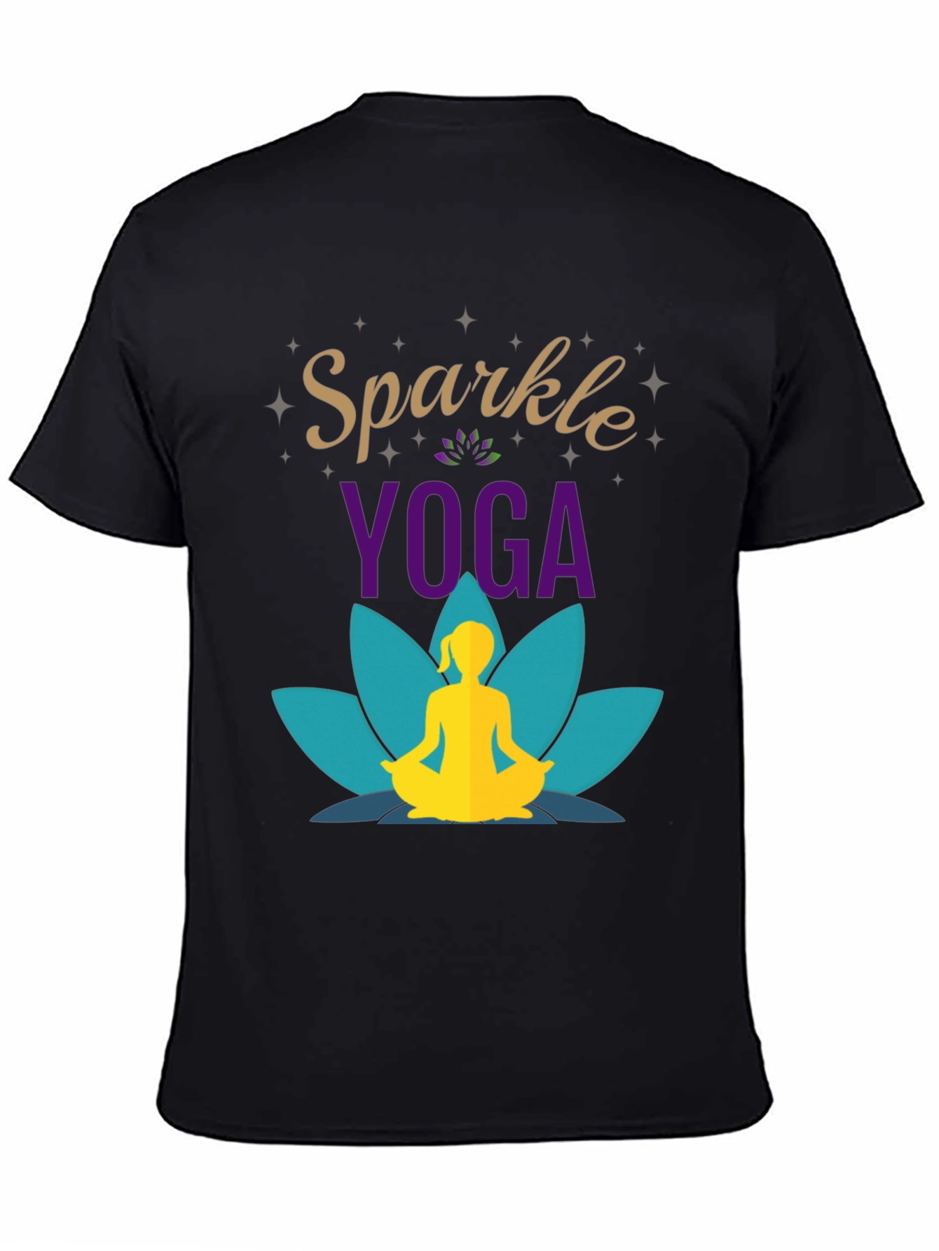 Sparkle Yoga Black Graphic T-Shirt