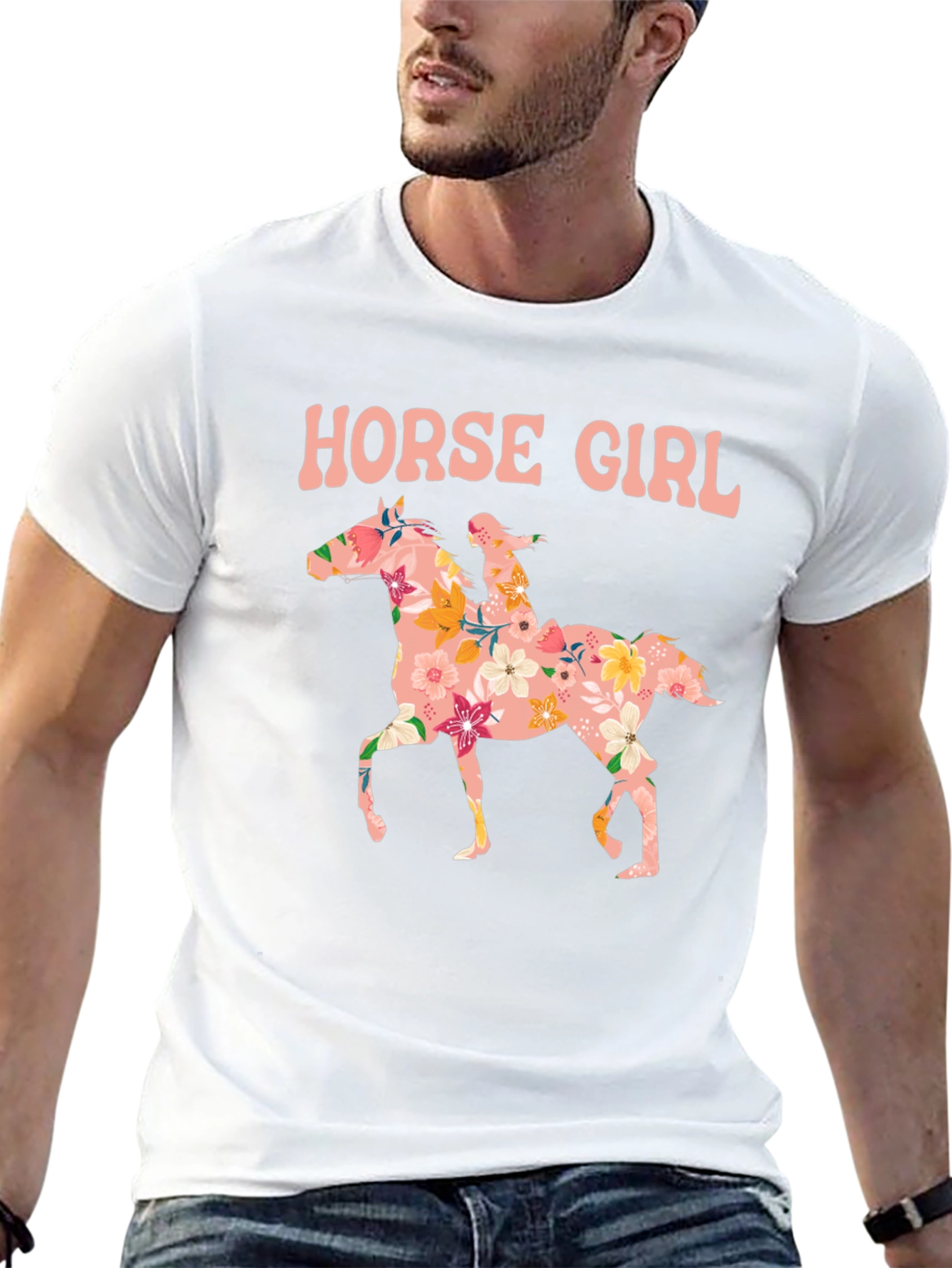 Floral Horse Girl Graphic Tee