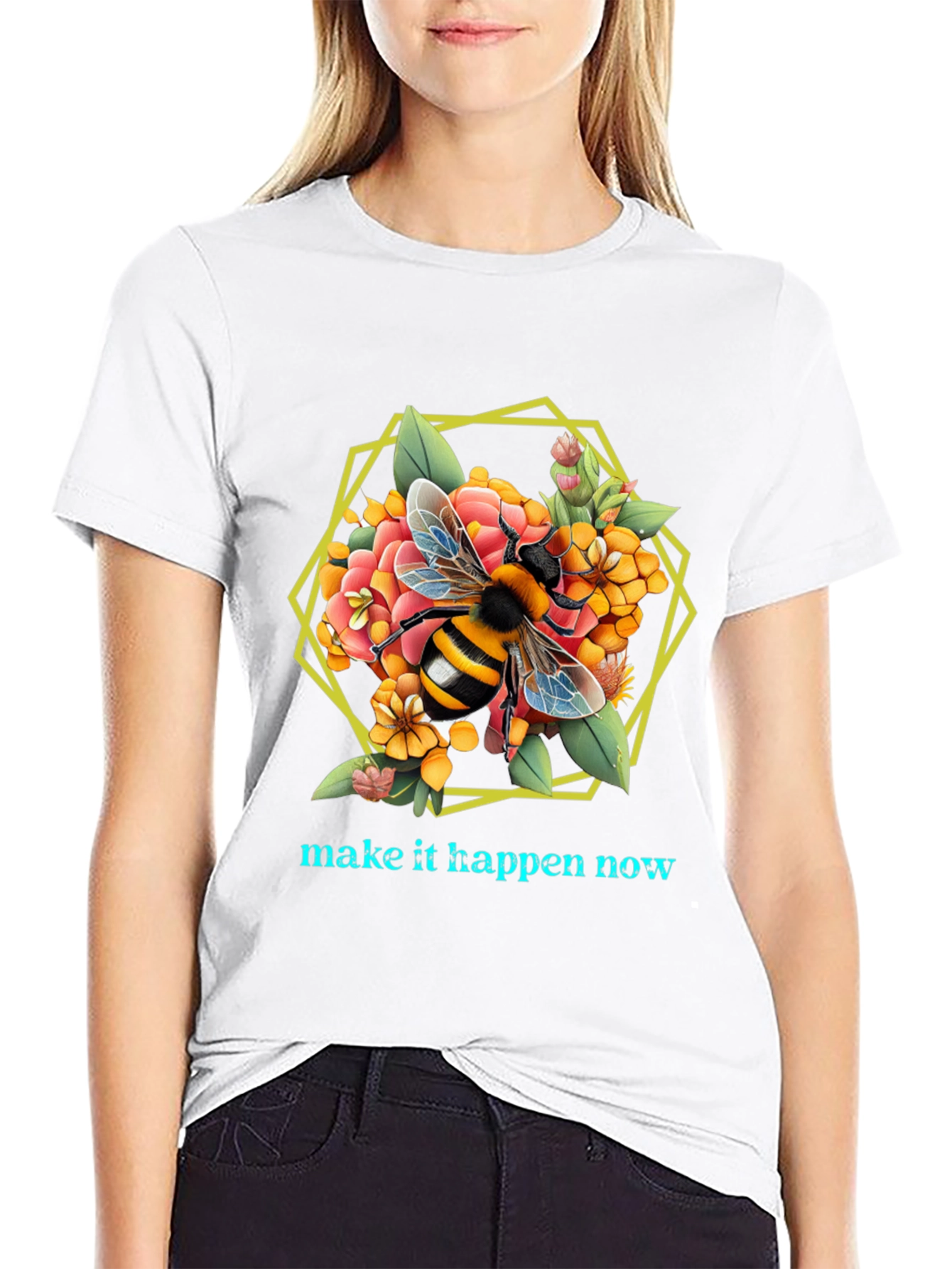 Bee Floral Graphic T-Shirt