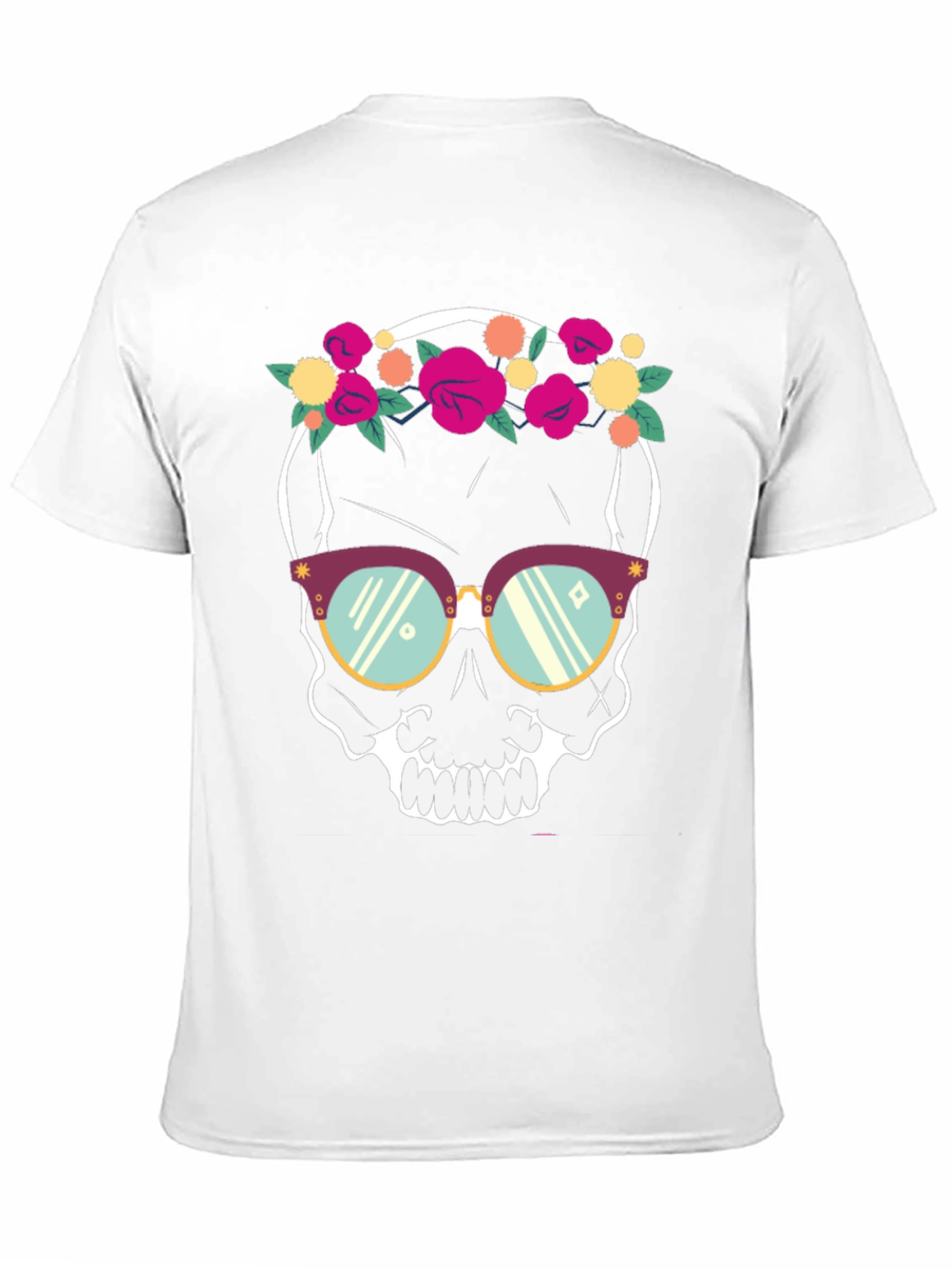 Floral Skull T-Shirt - Trendy Graphic Tee
