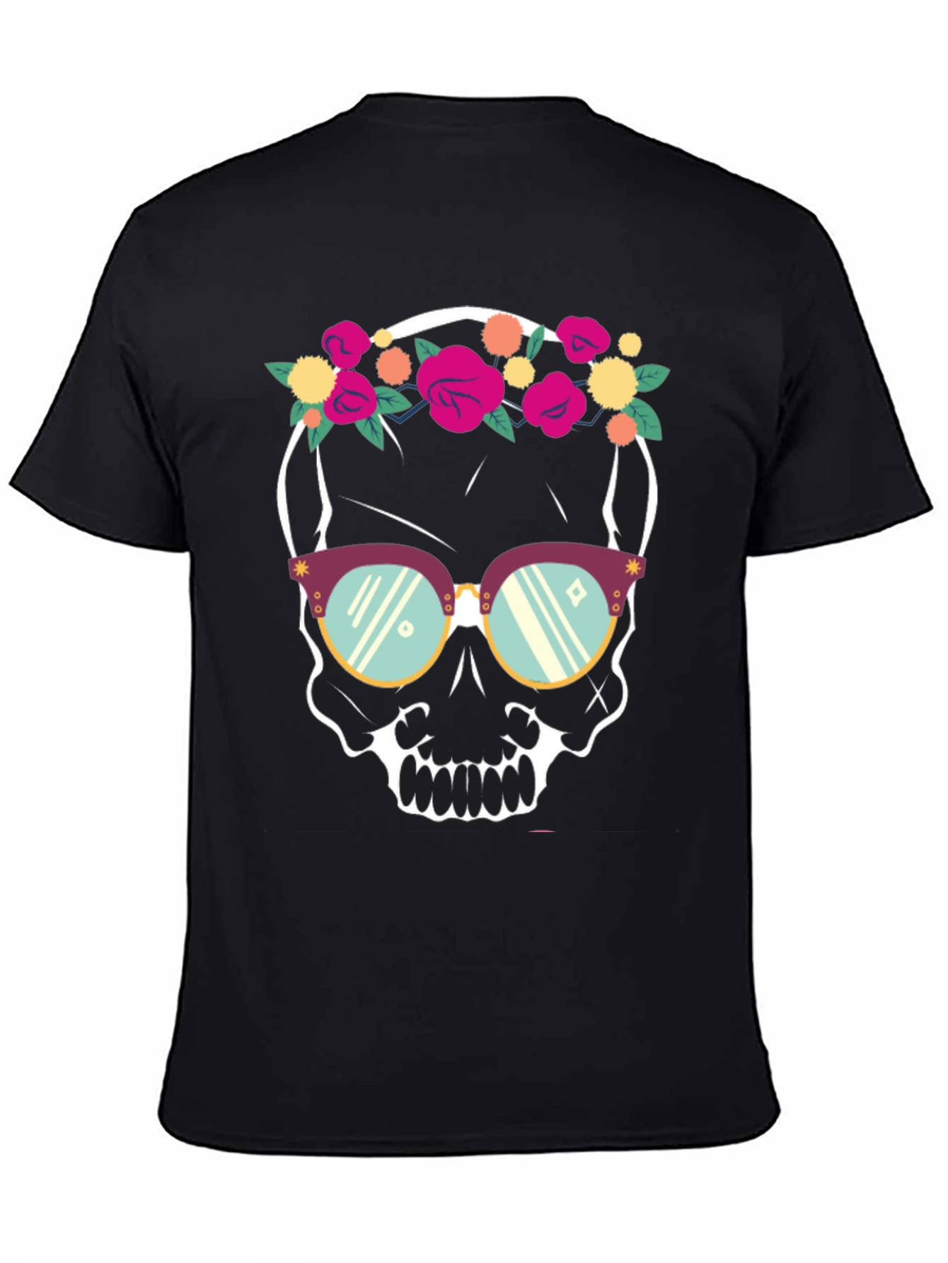 Floral Skull T-Shirt - Trendy Graphic Tee