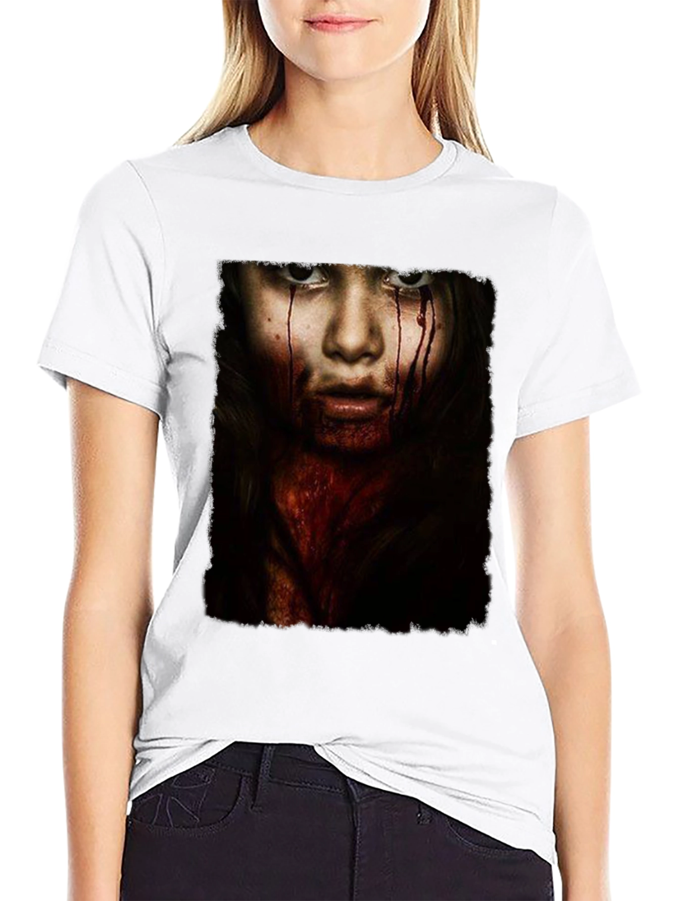 Horror Girl Graphic Tee - Black