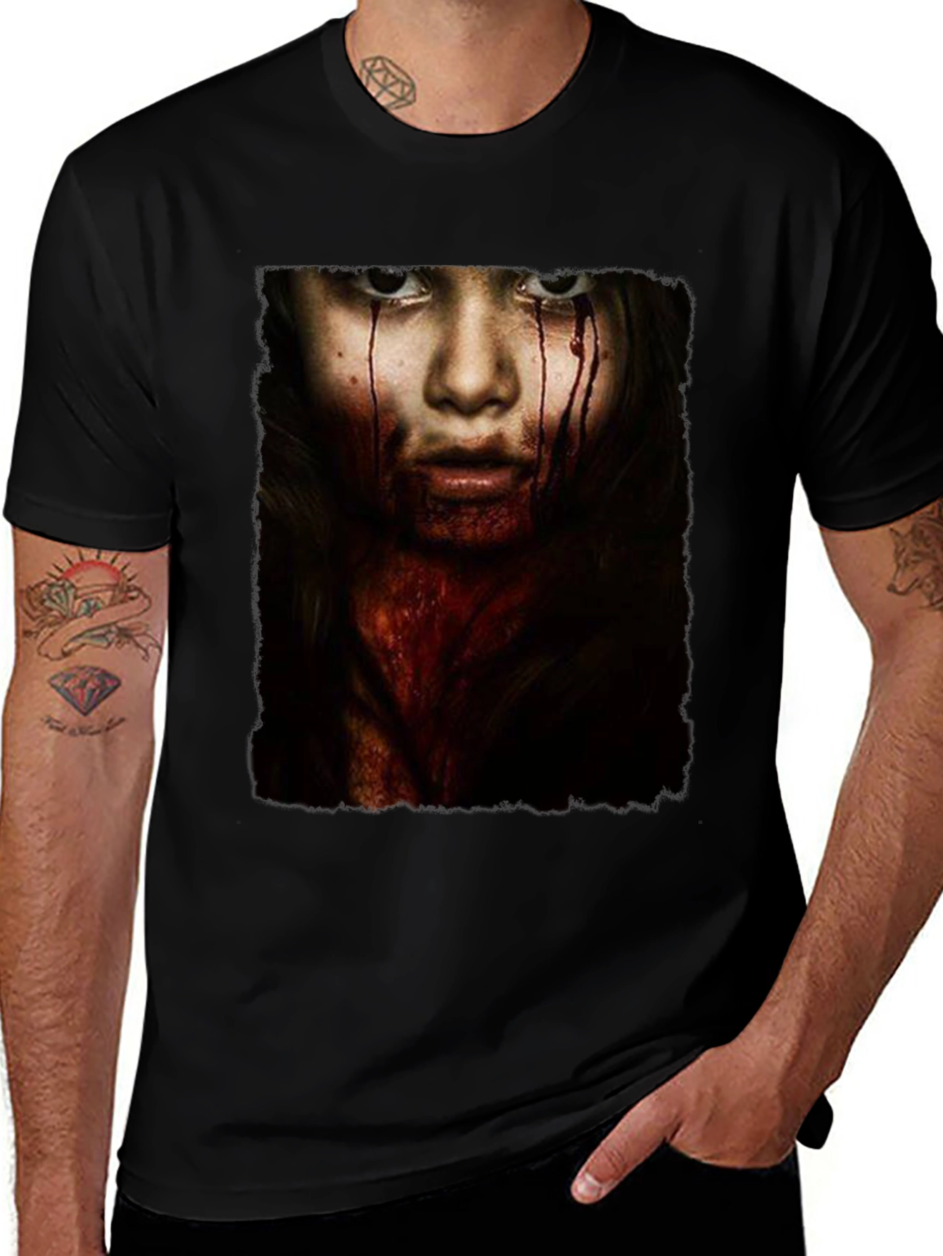 Horror Girl Graphic Tee - Black