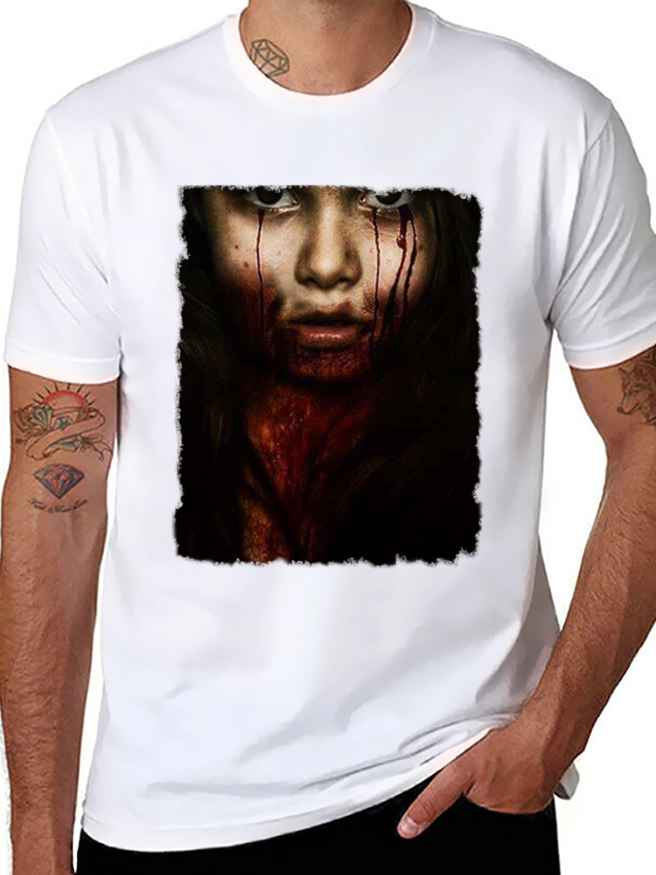 Horror Girl Graphic Tee - Black