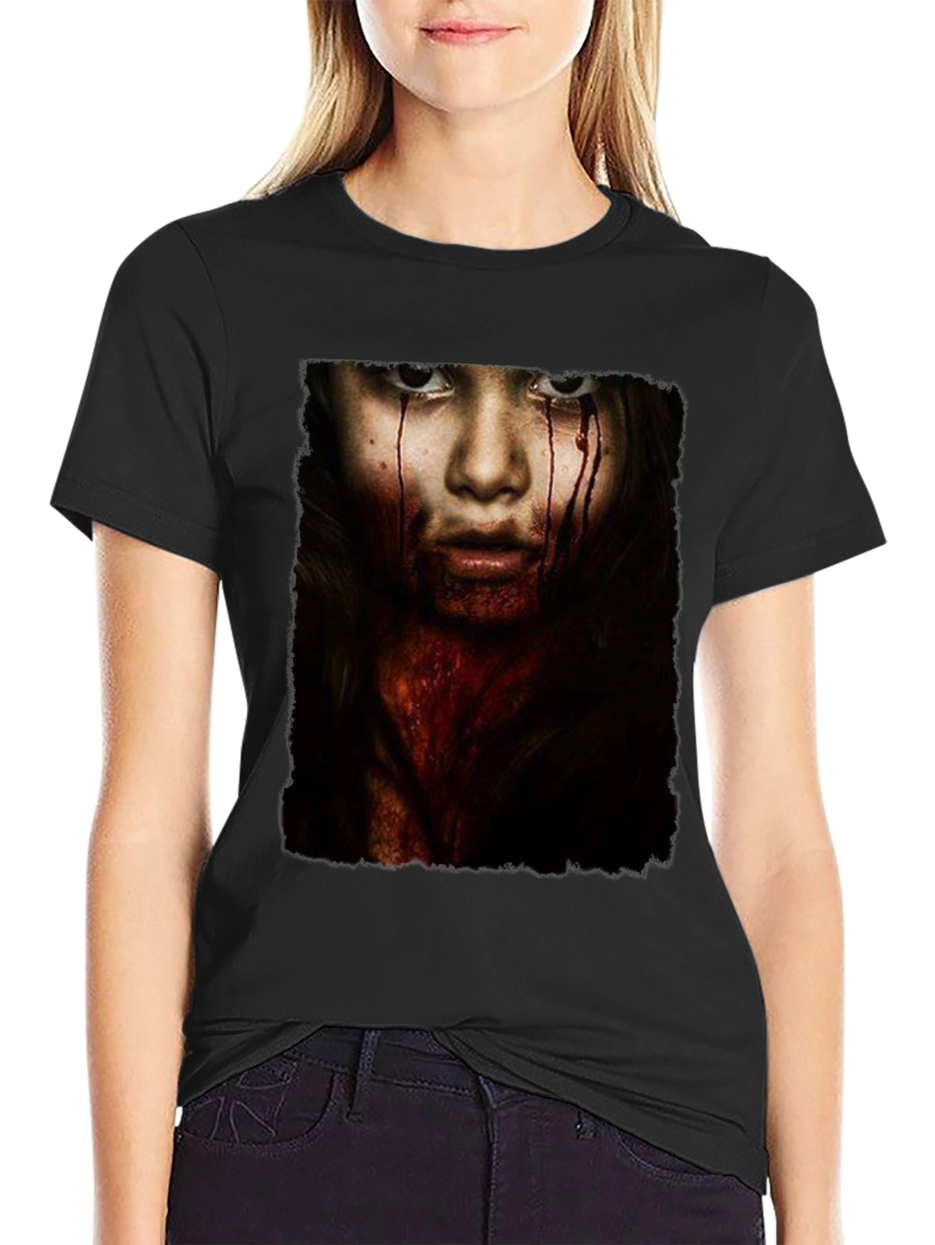 Horror Girl Graphic Tee - Black