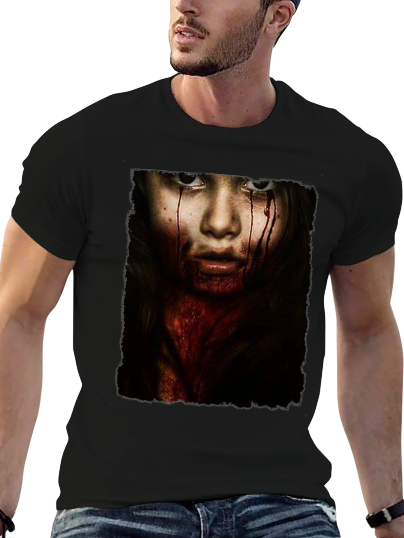 Horror Girl Graphic Tee - Black