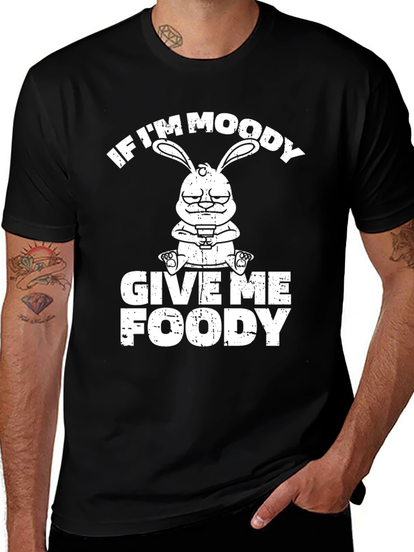 Moody Bunny Foody T-Shirt - Funny Graphic Tee