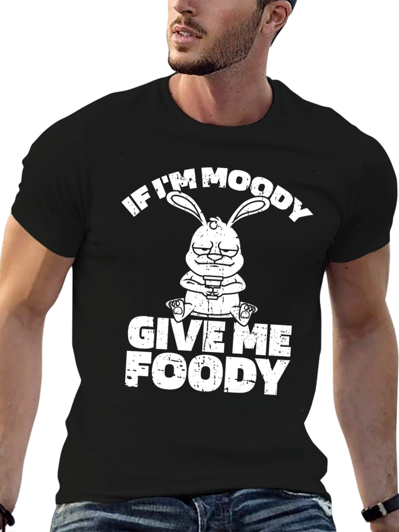 Moody Bunny Foody T-Shirt - Funny Graphic Tee